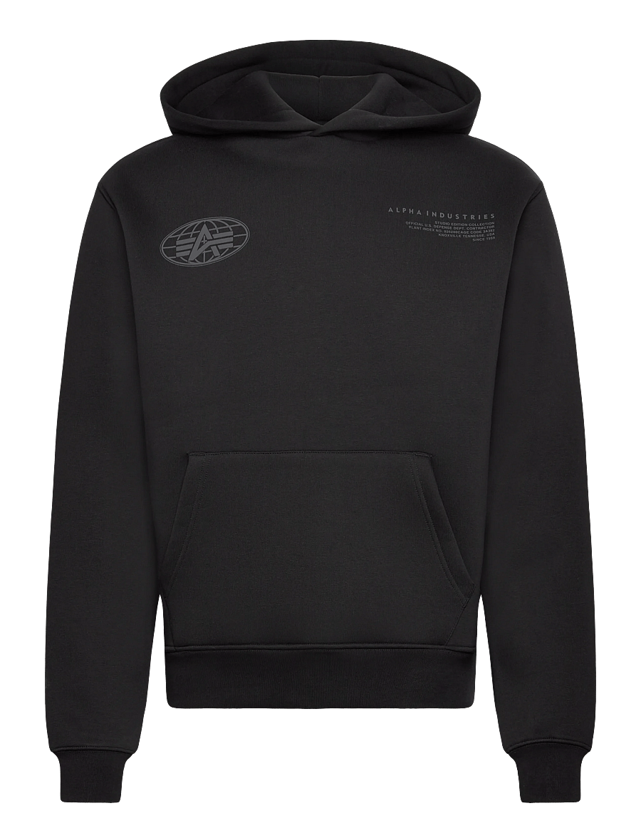 Alpha Industries - World Logo Backprint Hoodie - kapuzenpullover - black - 1
