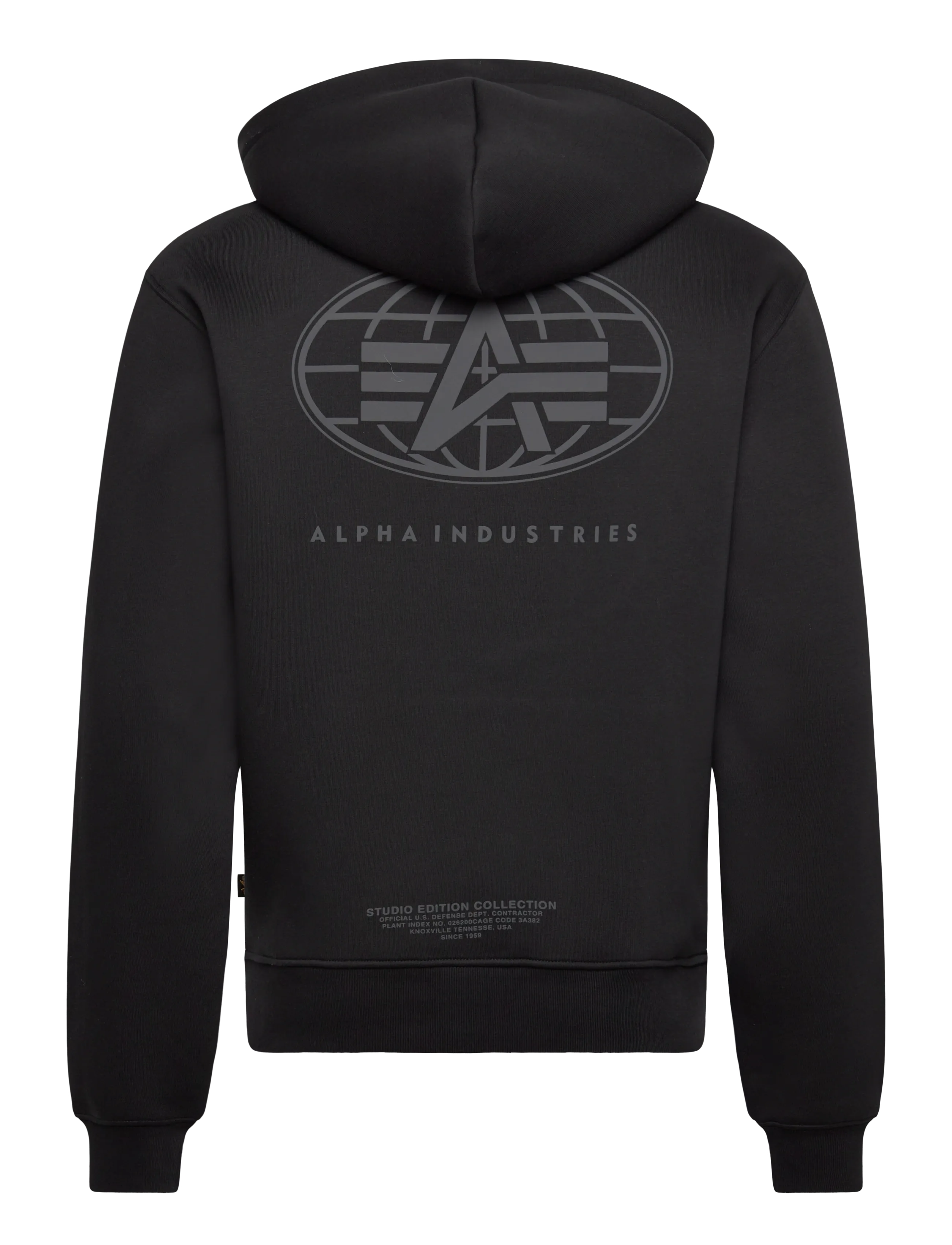 Alpha Industries - World Logo Backprint Hoodie - kapuutsiga dressipluusid - black - 2