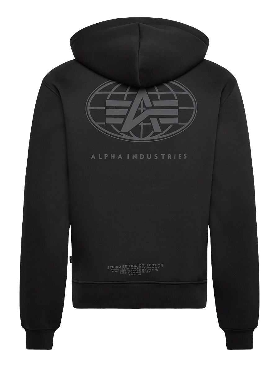 Alpha Industries - World Logo Backprint Hoodie - kapuzenpullover - black - 2