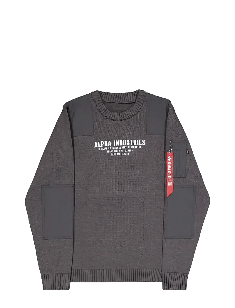 Alpha Industries - Military Knit Pullover - Ümmarguse kaelusega kudumid - vintage grey - 1