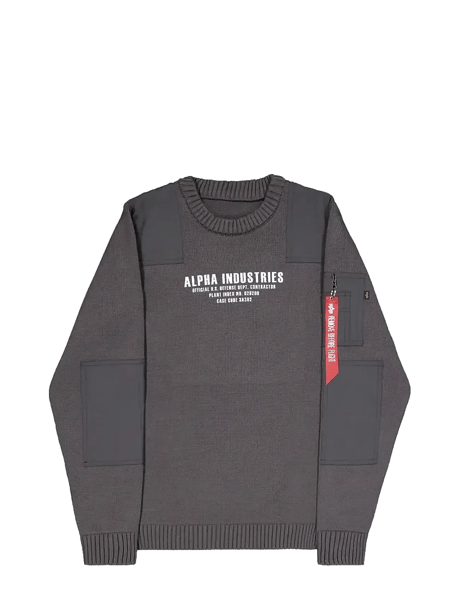 Alpha Industries - Military Knit Pullover - rundhals - vintage grey - 1