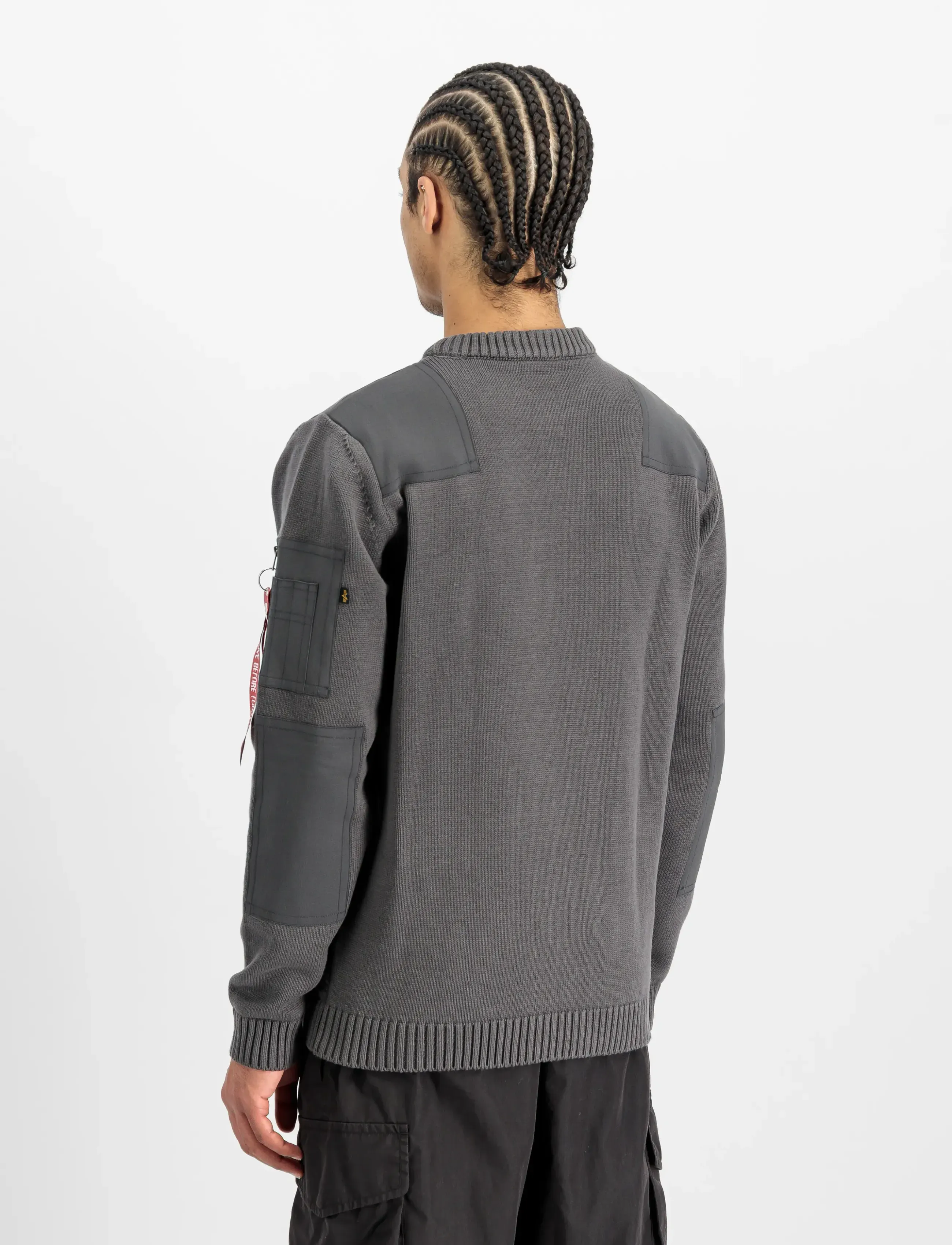 Alpha Industries - Military Knit Pullover - strik - vintage grey - 3