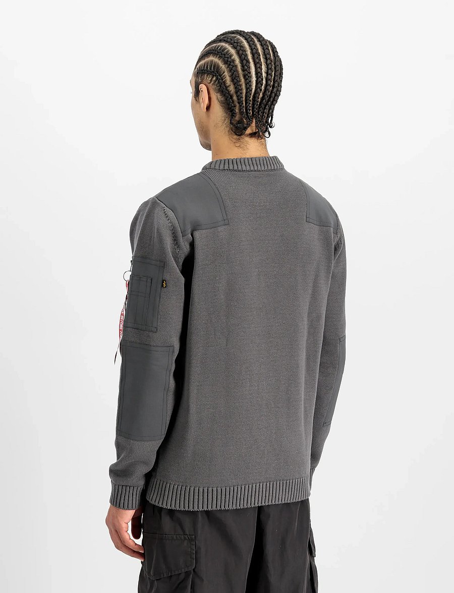 Alpha Industries - Military Knit Pullover - rundhals - vintage grey - 3