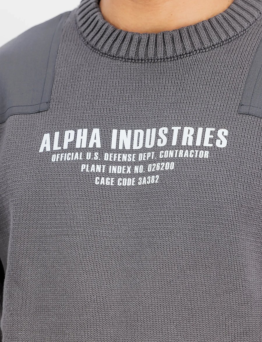 Alpha Industries - Military Knit Pullover - rundhals - vintage grey - 4