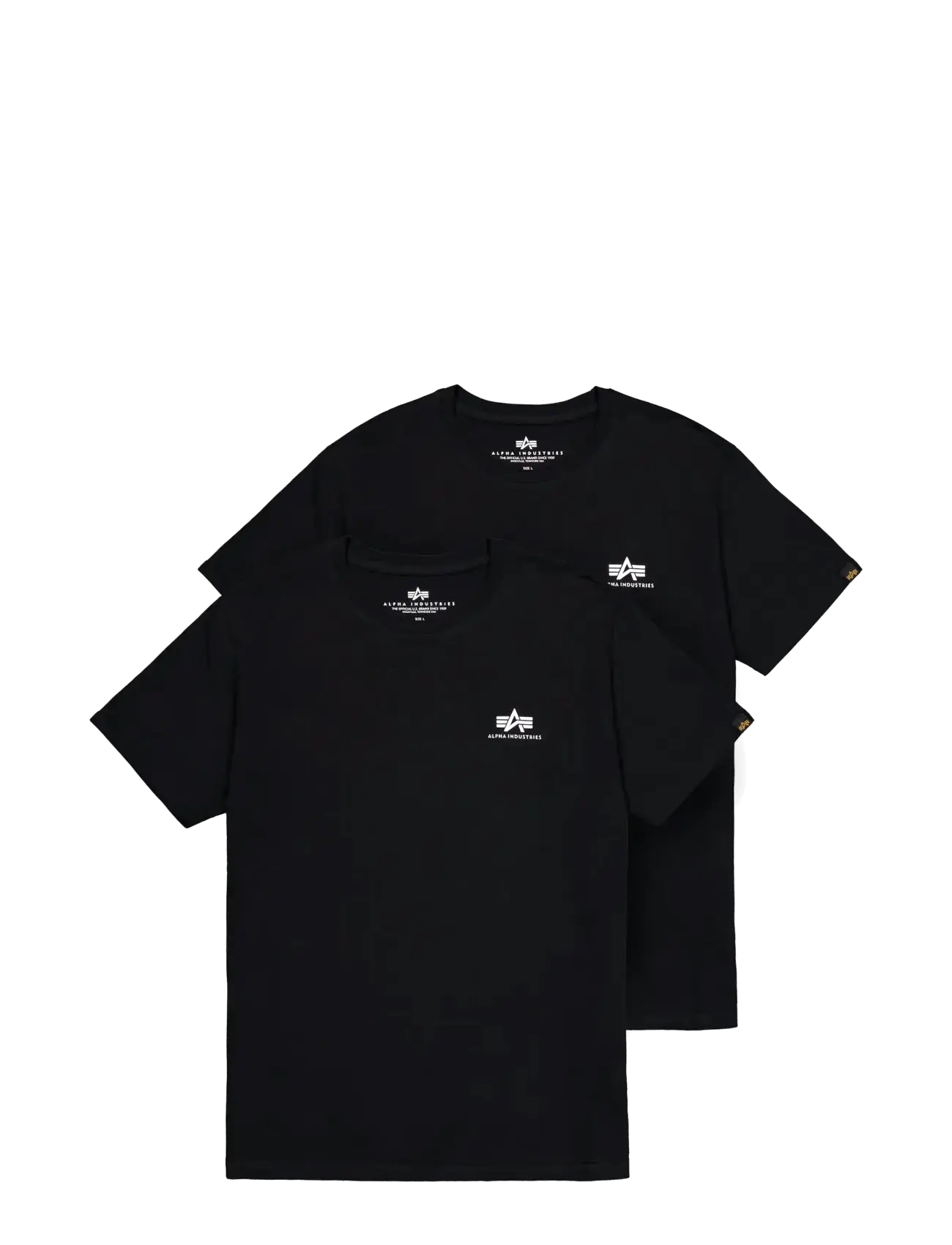 ALPHA INDUSTRIES Basic T-Shirt Sl 2 Pack Schwarz - XL - Herren