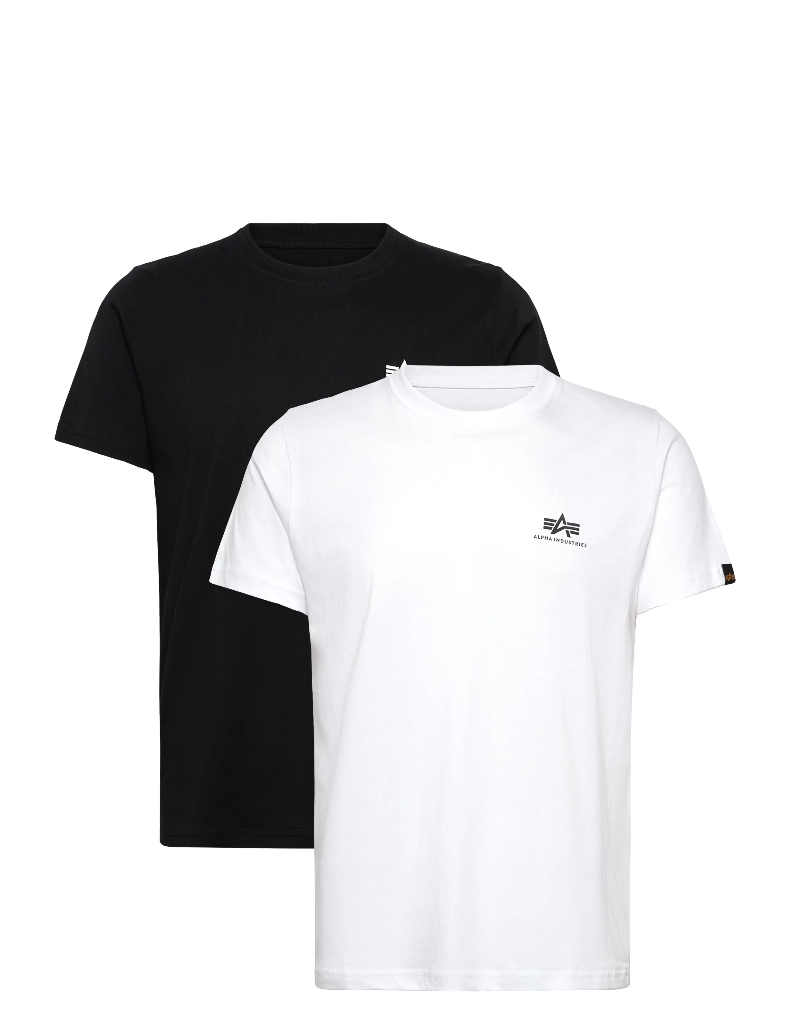 Alpha Industries Basic T-Shirt SL 2 Pack - Kortærmede T-shirts - BLACK/WHITE / black