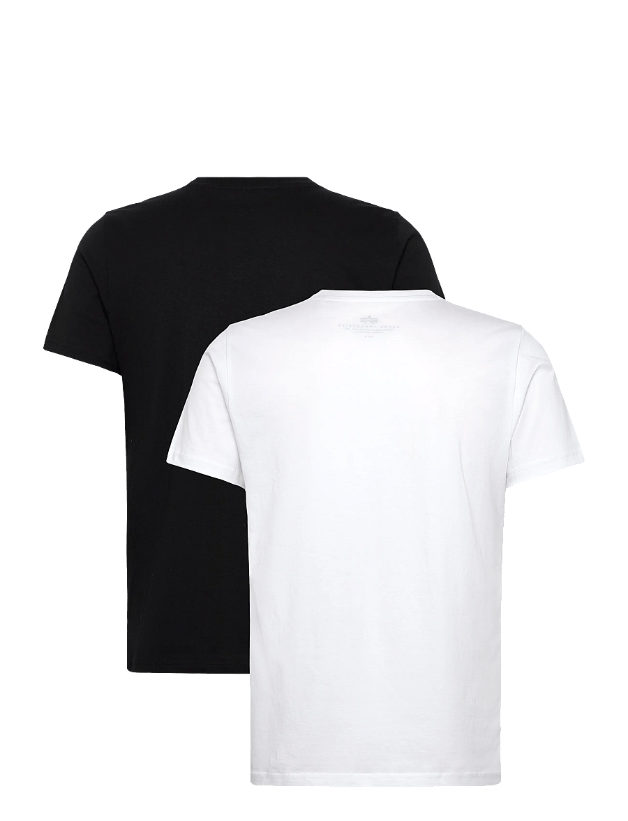 Alpha Industries - Basic T-Shirt SL 2 Pack - kortärmade t-shirts - black/white - 4