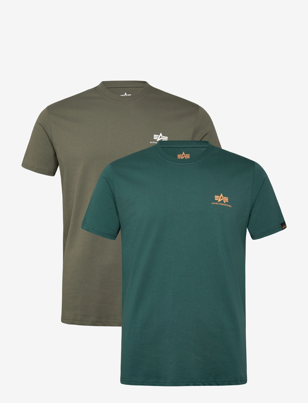 Alpha Industries - Basic T-Shirt SL 2 Pack - kortärmade t-shirts - dark olive/force green - 0