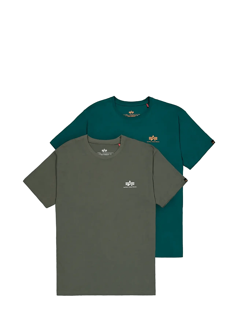 Alpha Industries - Basic T-Shirt SL 2 Pack - kurzärmelig - dark olive/force green - 1