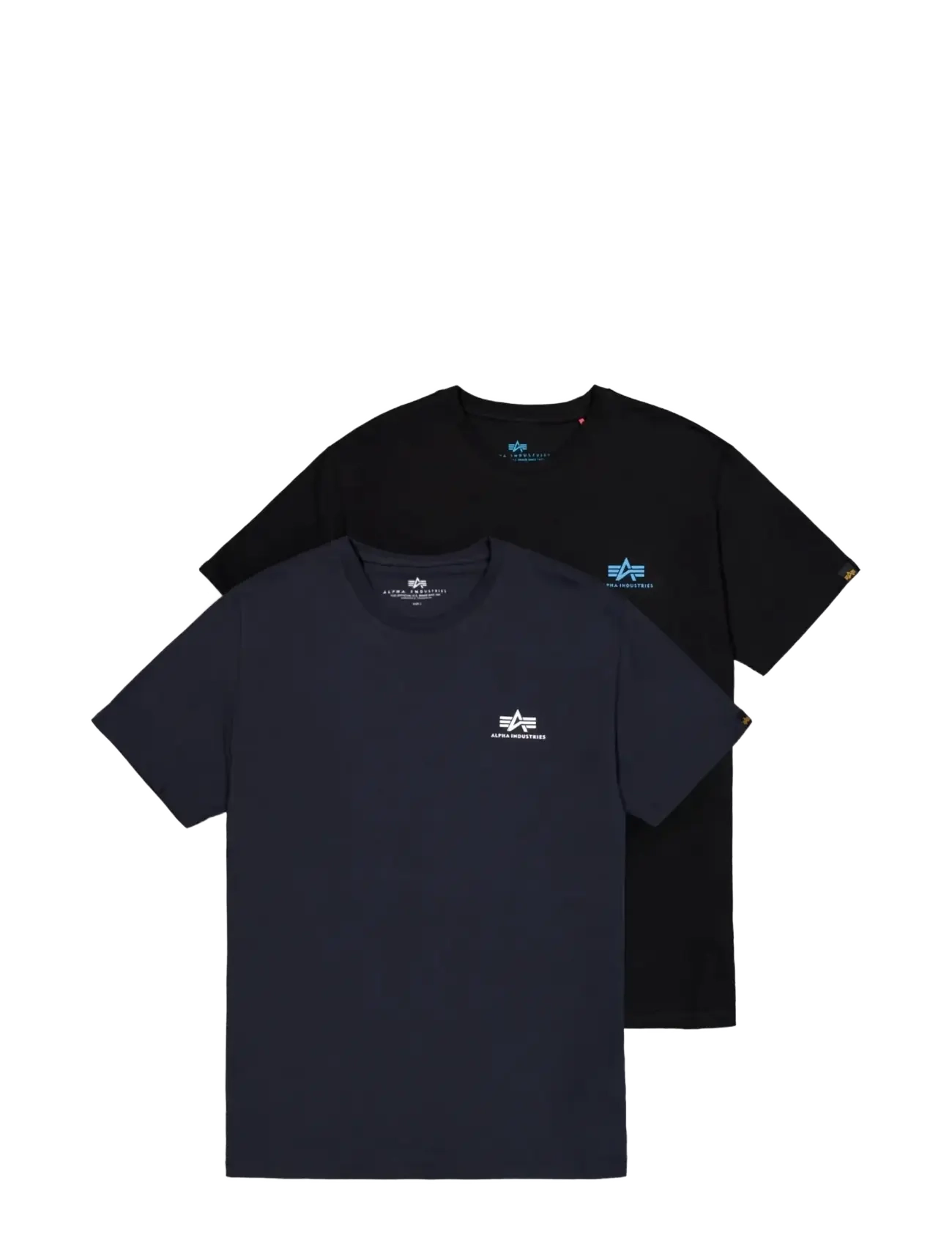 ALPHA INDUSTRIES Basic T-Shirt Sl 2 Pack Blau - L - Herren