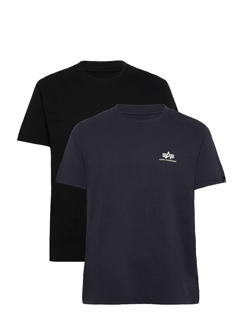 Alpha Industries - Basic T-Shirt SL 2 Pack - t-shirts - rep. blue / black/blue - 0