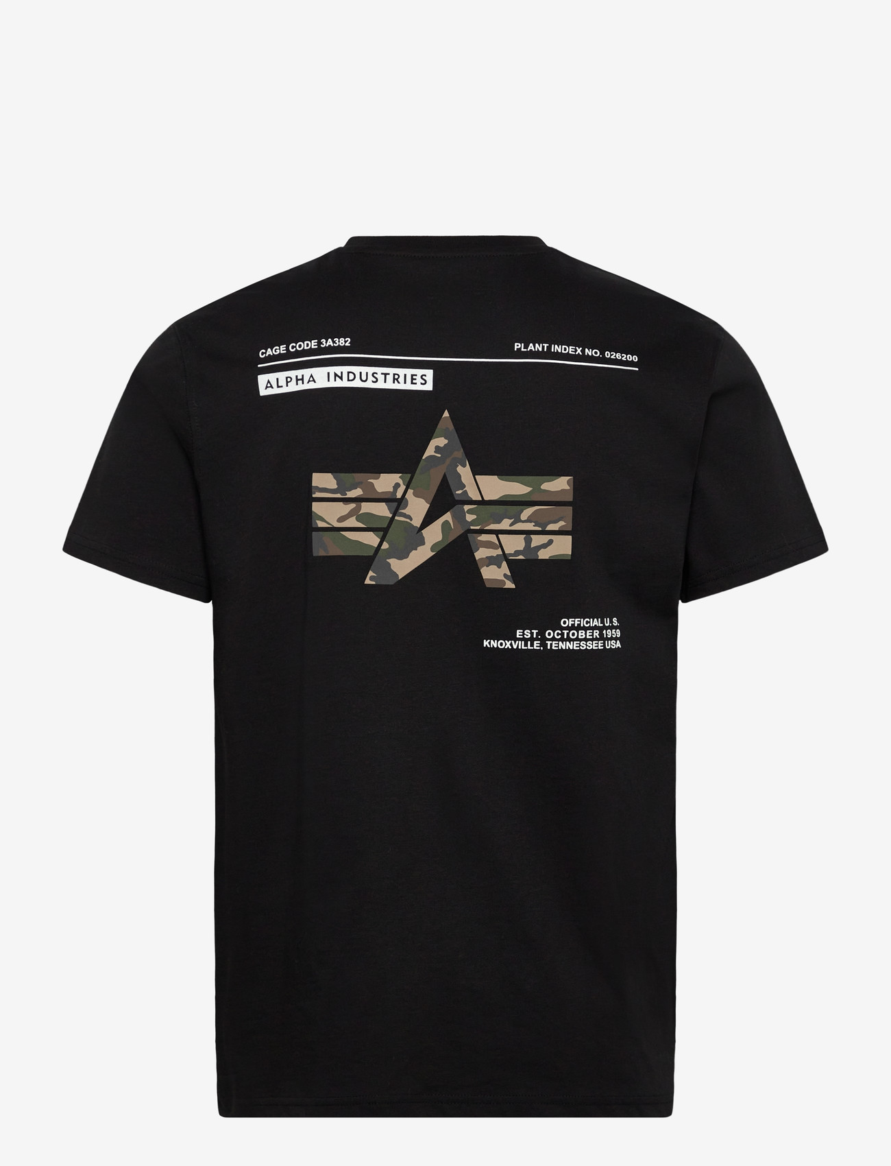 Alpha Industries - Camo Label Backprint T-Shirt - t-shirts - black - 1