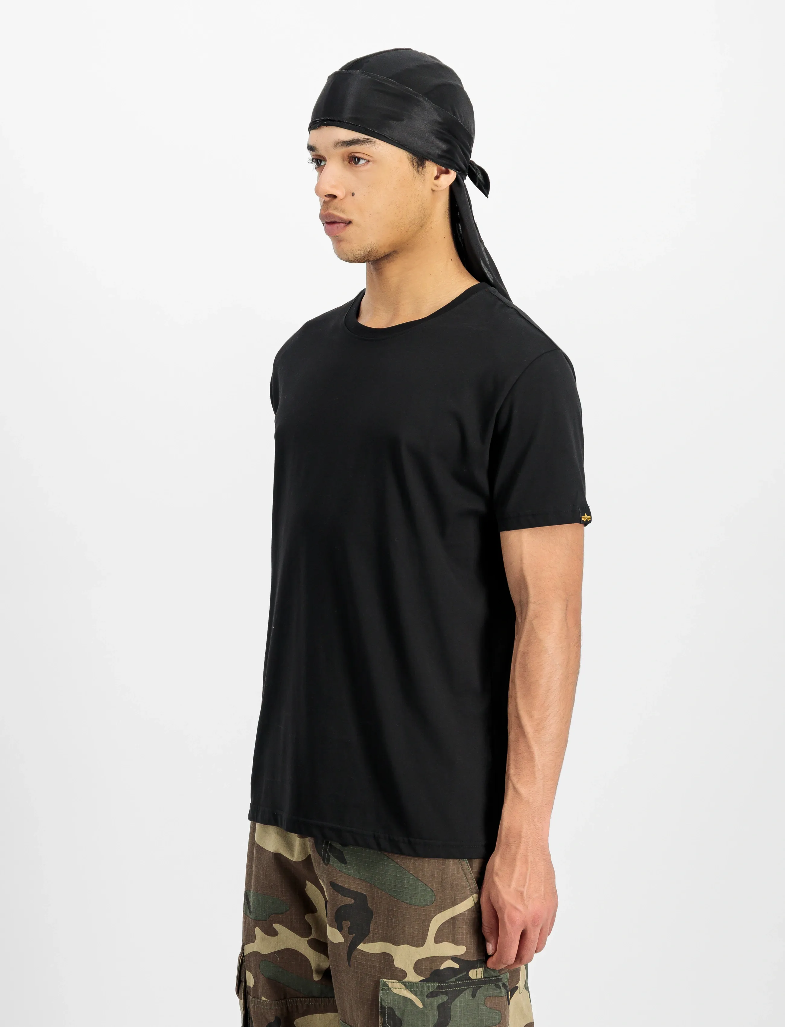 Alpha Industries Camo Label Backprint T-Shirt, XXL, T-shirts, Schwarz - Short-sleeved, Männerswear