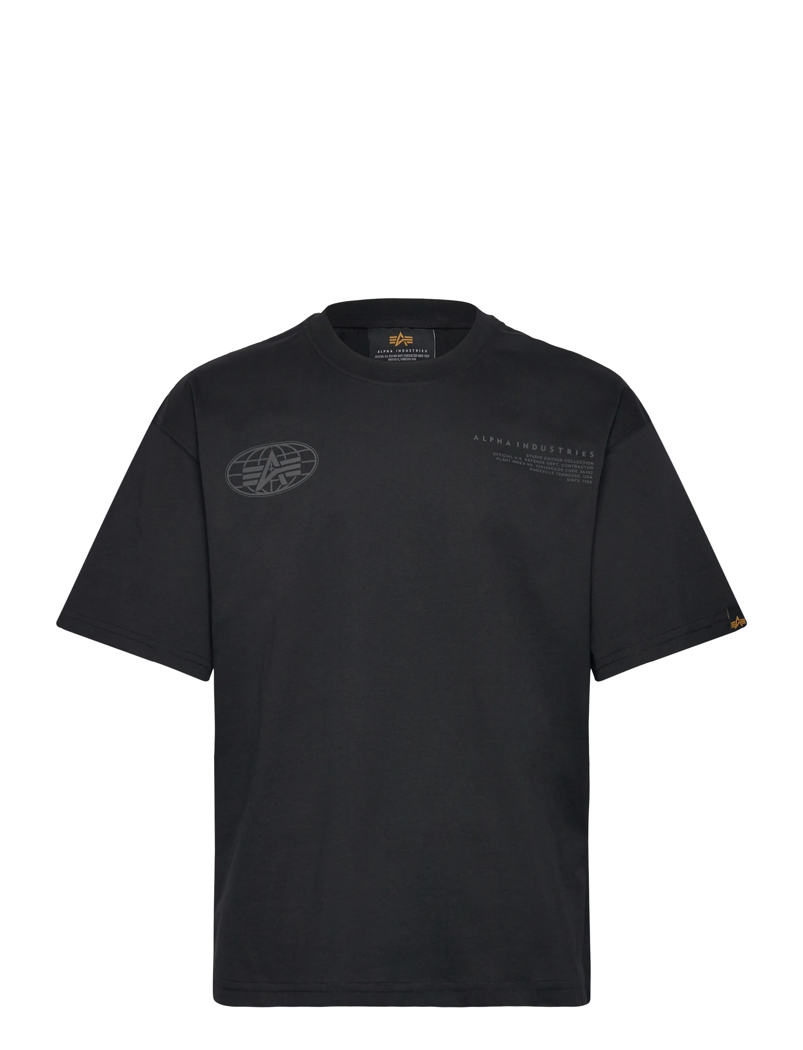 ALPHA INDUSTRIES World Logo Backprint T-Shirt Schwarz - L - Herren