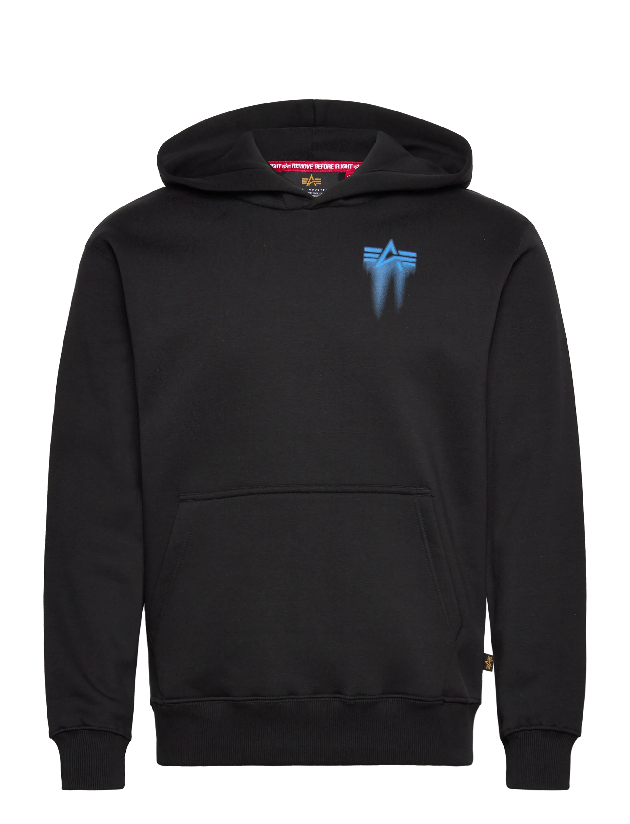 Alpha Industries Spray Print Hoodie - Vaatteet - BLACK / black