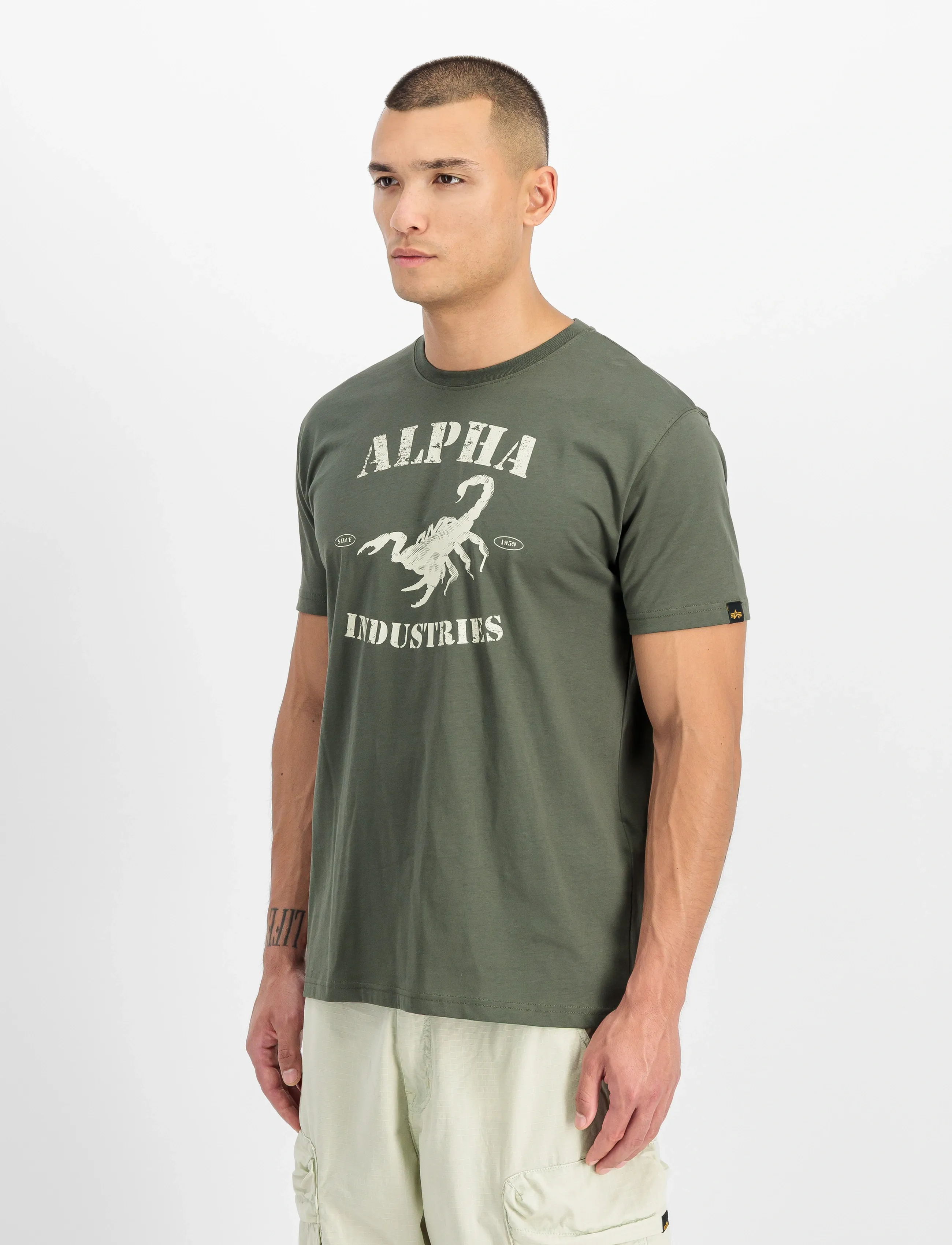 Alpha Industries Scorpion T-Shirt - Alpha Industries - DARK OLIVE / khaki/green