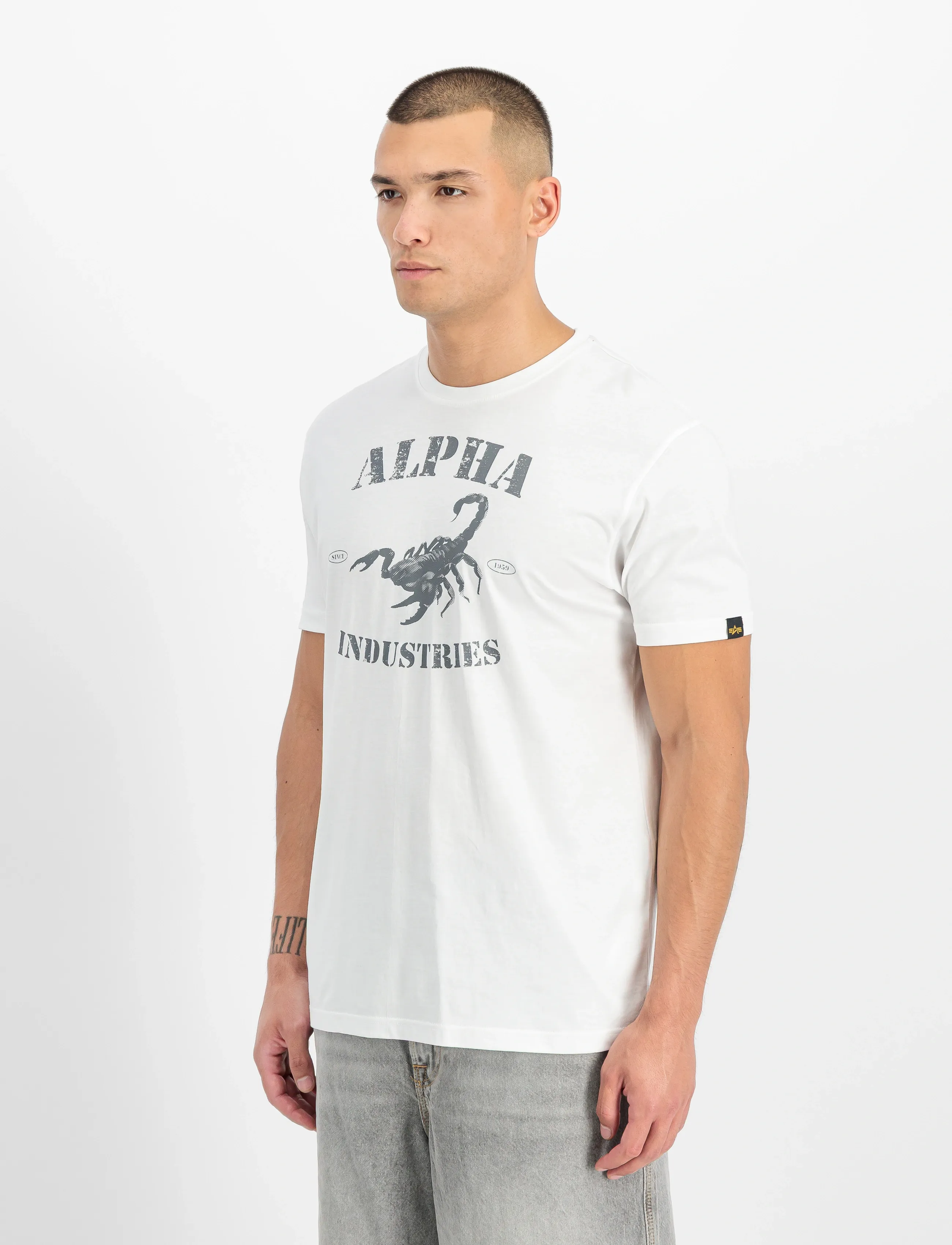 Alpha Industries Scorpion T-Shirt - Kleidung - WHITE / white