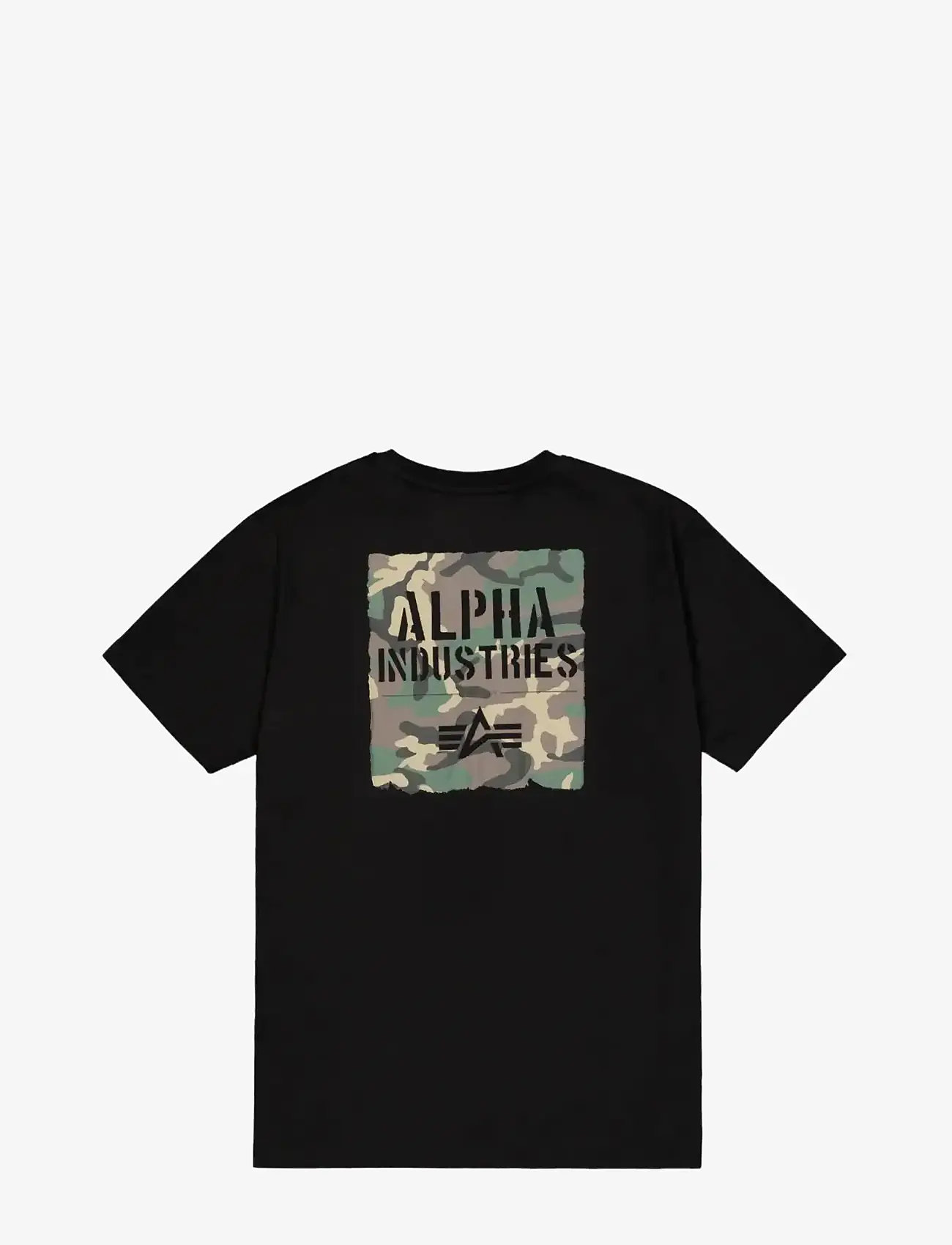 Alpha Industries - Camo Print T-Shirt - kortærmede t-shirts - black - 2