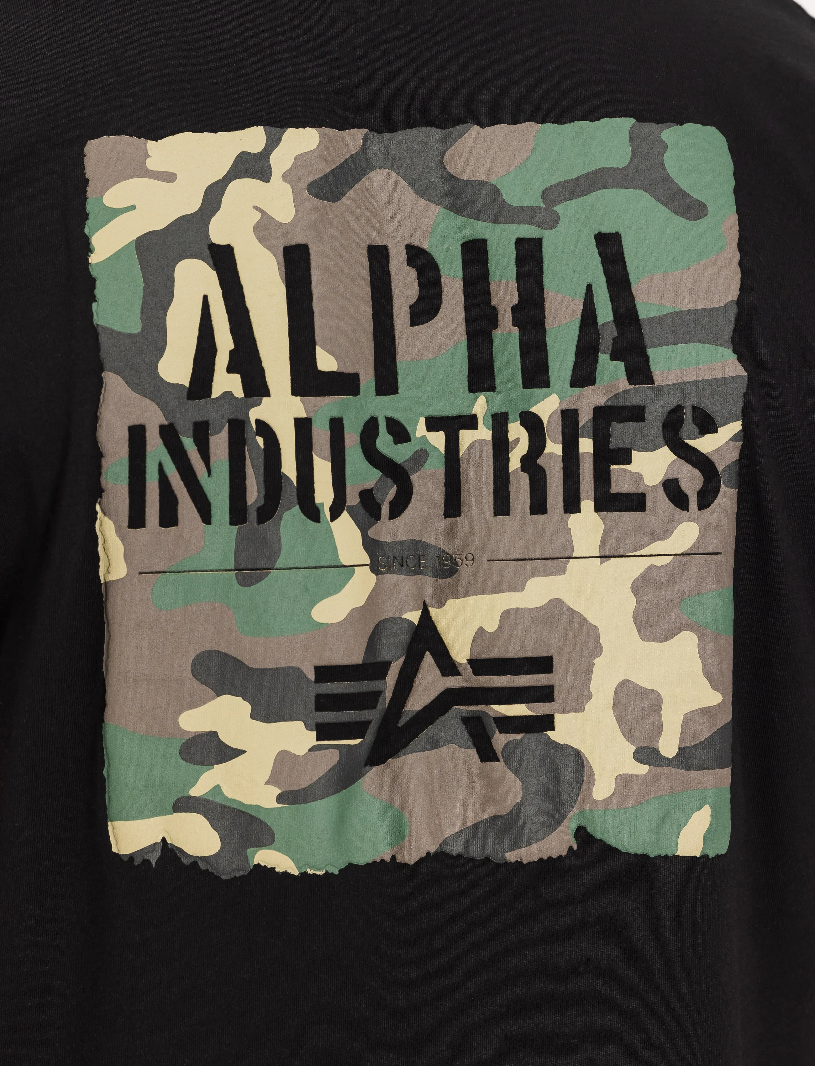 Alpha Industries - Camo Print T-Shirt - kortärmade t-shirts - black - 5