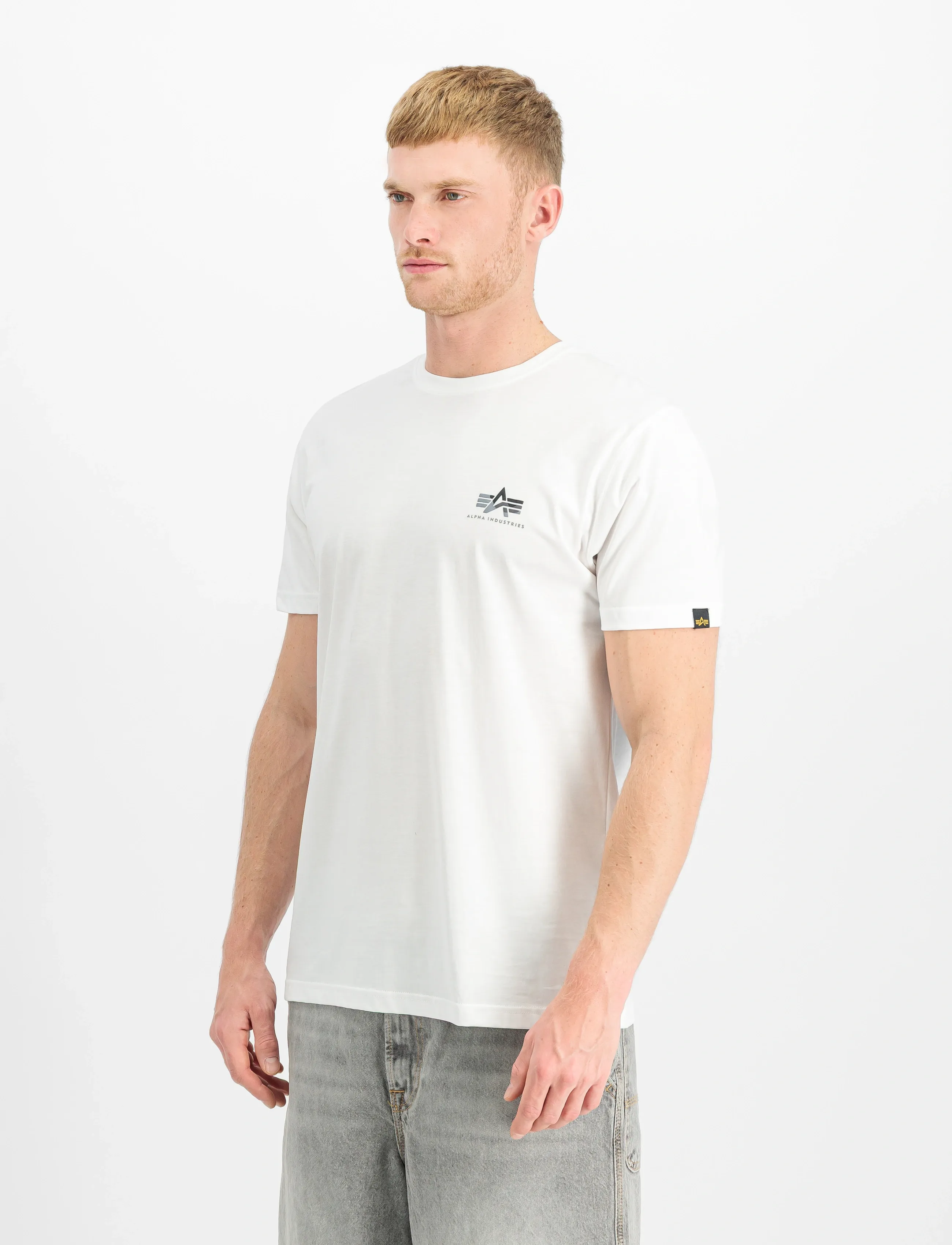 Alpha Industries Camo Print T-Shirt, L, T-shirts, Weiß - Short-sleeved, Männerswear