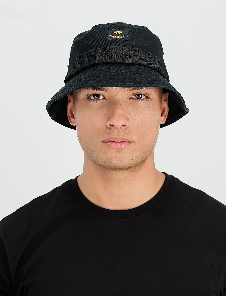 Alpha Industries - Washed Out Bucket Hat - anglerhüte - black - 0