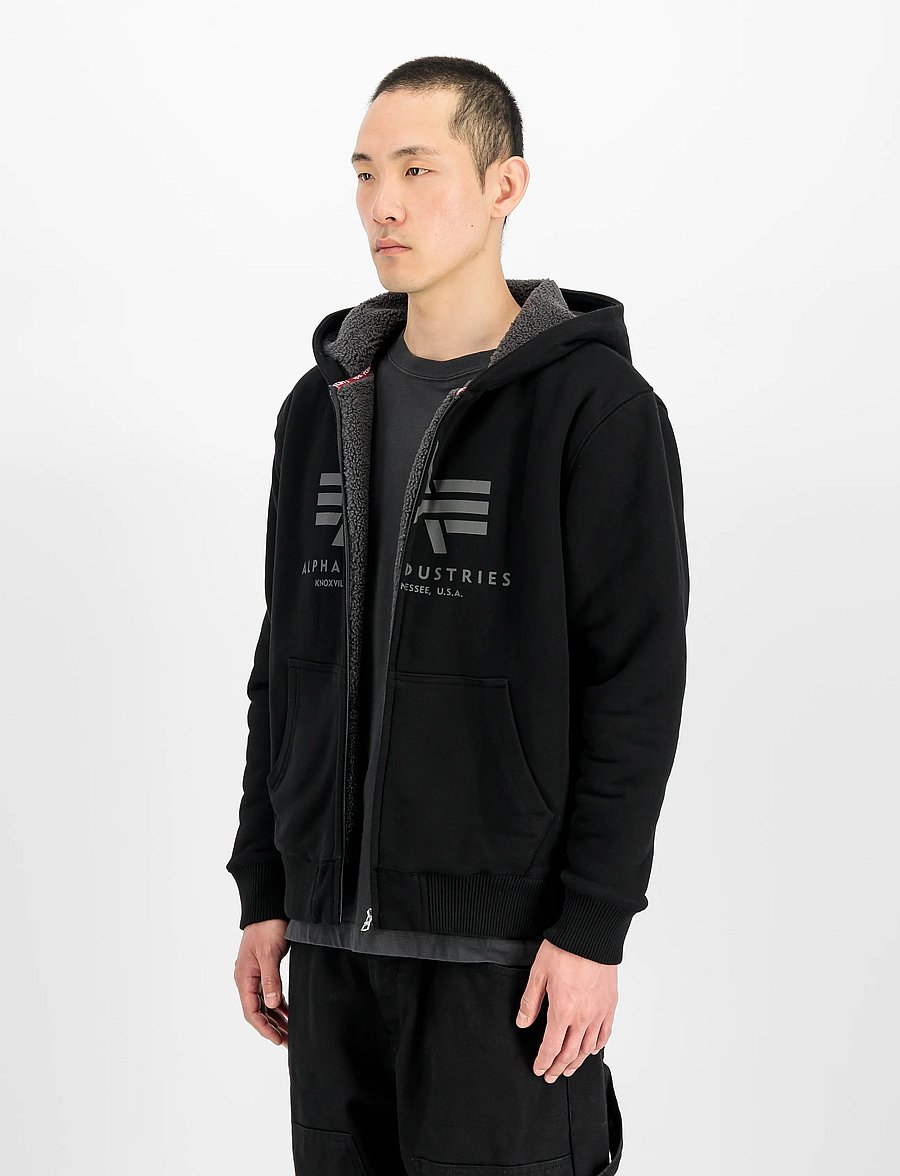 Alpha Industries - Fleece Sherpa Hoodie - teddy sweaters - black - 0