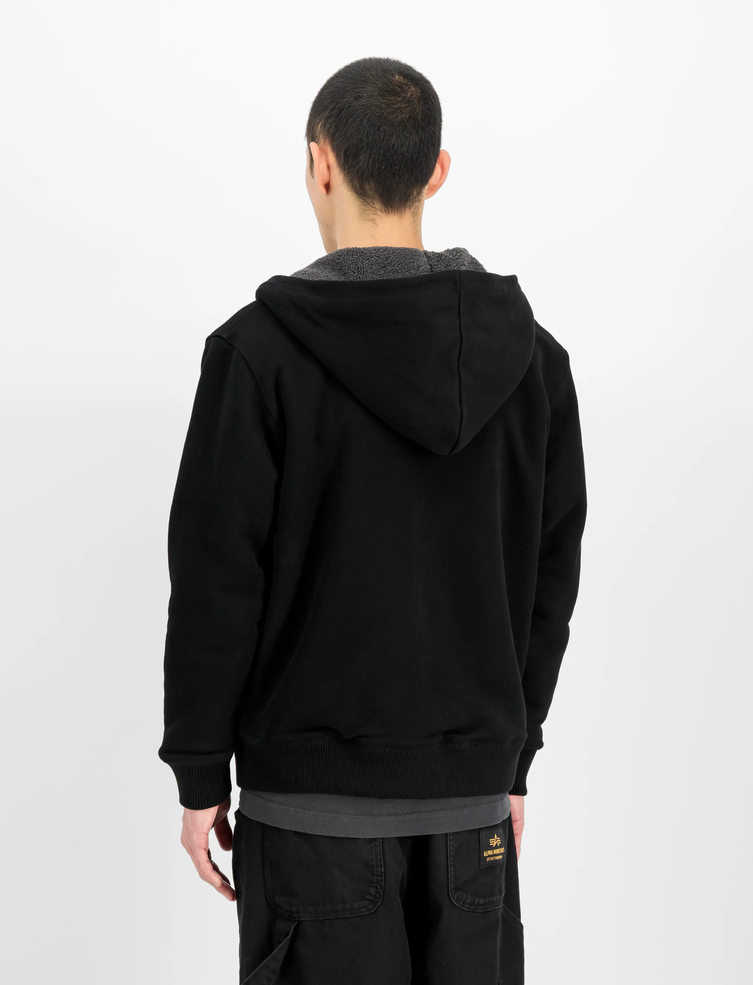 Alpha Industries - Fleece Sherpa Hoodie - teddy sweaters - black - 3
