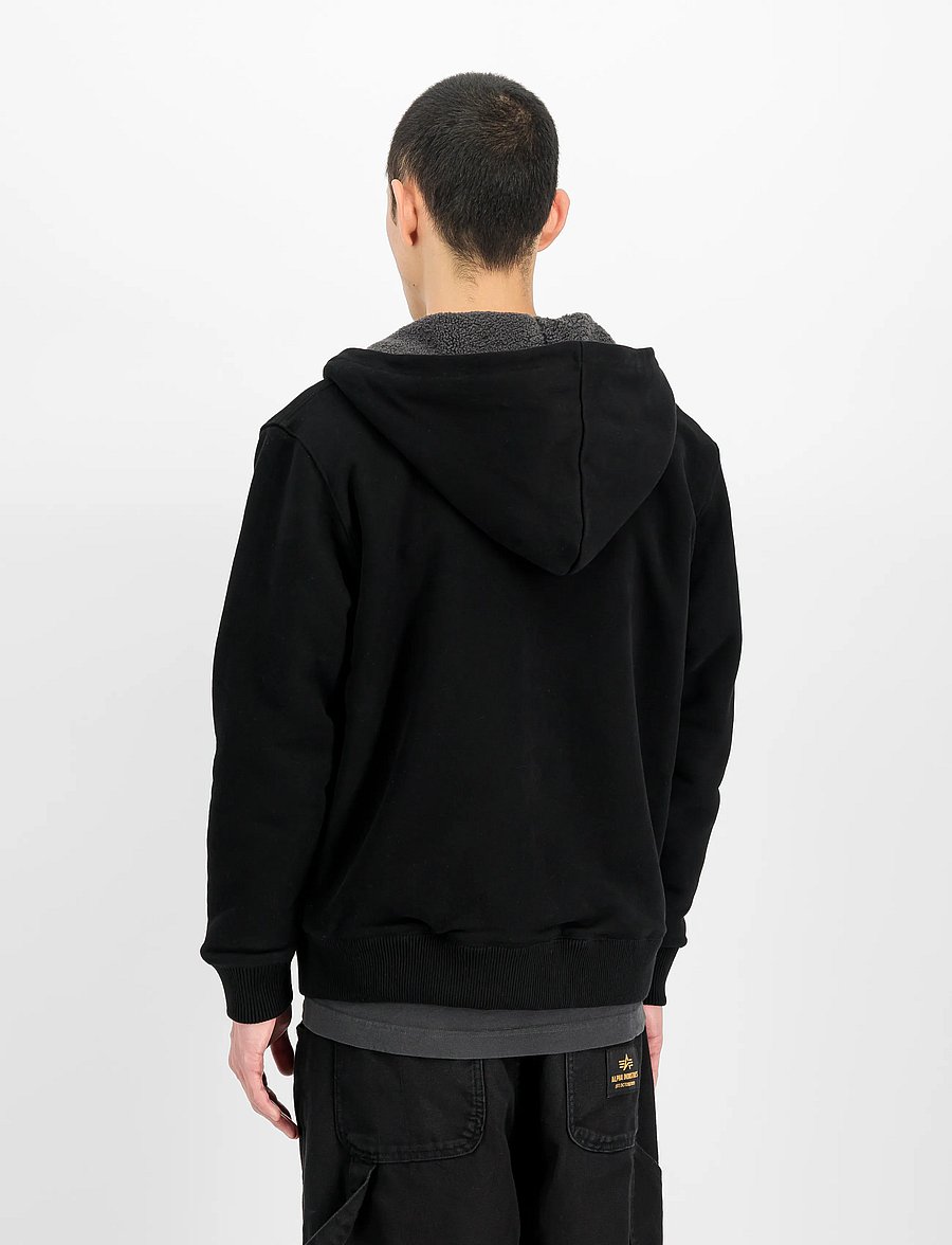 Alpha Industries - Fleece Sherpa Hoodie - teddy sweaters - black - 3