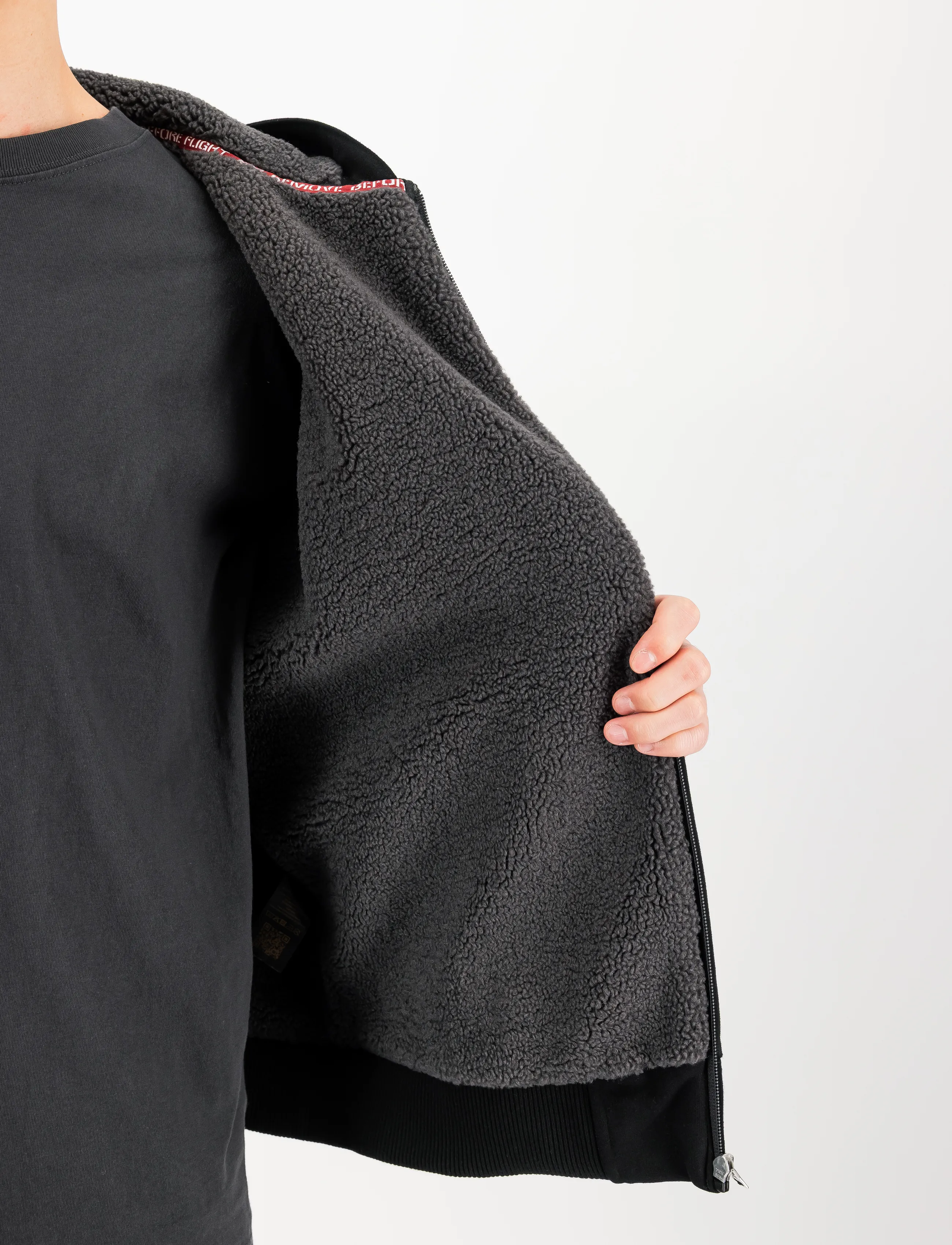 Alpha Industries - Fleece Sherpa Hoodie - teddy sweaters - black - 5