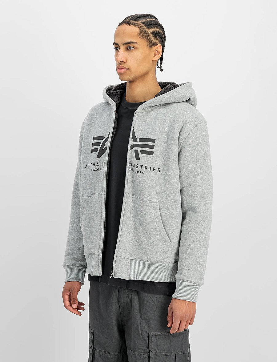 Alpha Industries - Fleece Sherpa Hoodie - teddy sweaters - grey heather - 0