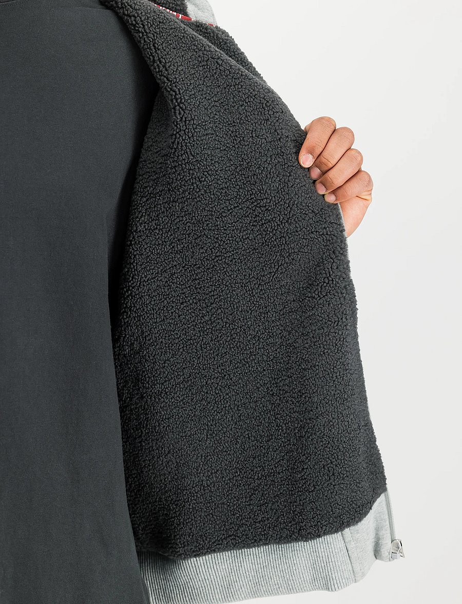 Alpha Industries - Fleece Sherpa Hoodie - teddy sweaters - grey heather - 4