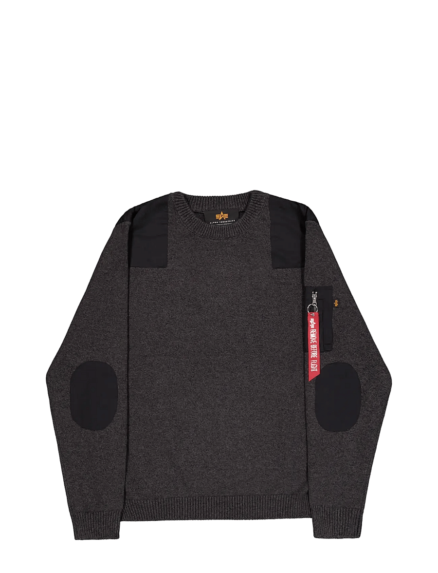 Alpha Industries - Knitted Utility Pullover - rundhals - black - 1
