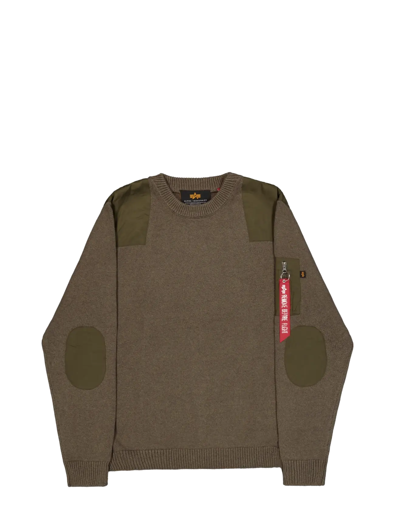 Alpha Industries Knitted Utility Pullover - Alpha Industries - MUD OLIVE / khaki/green