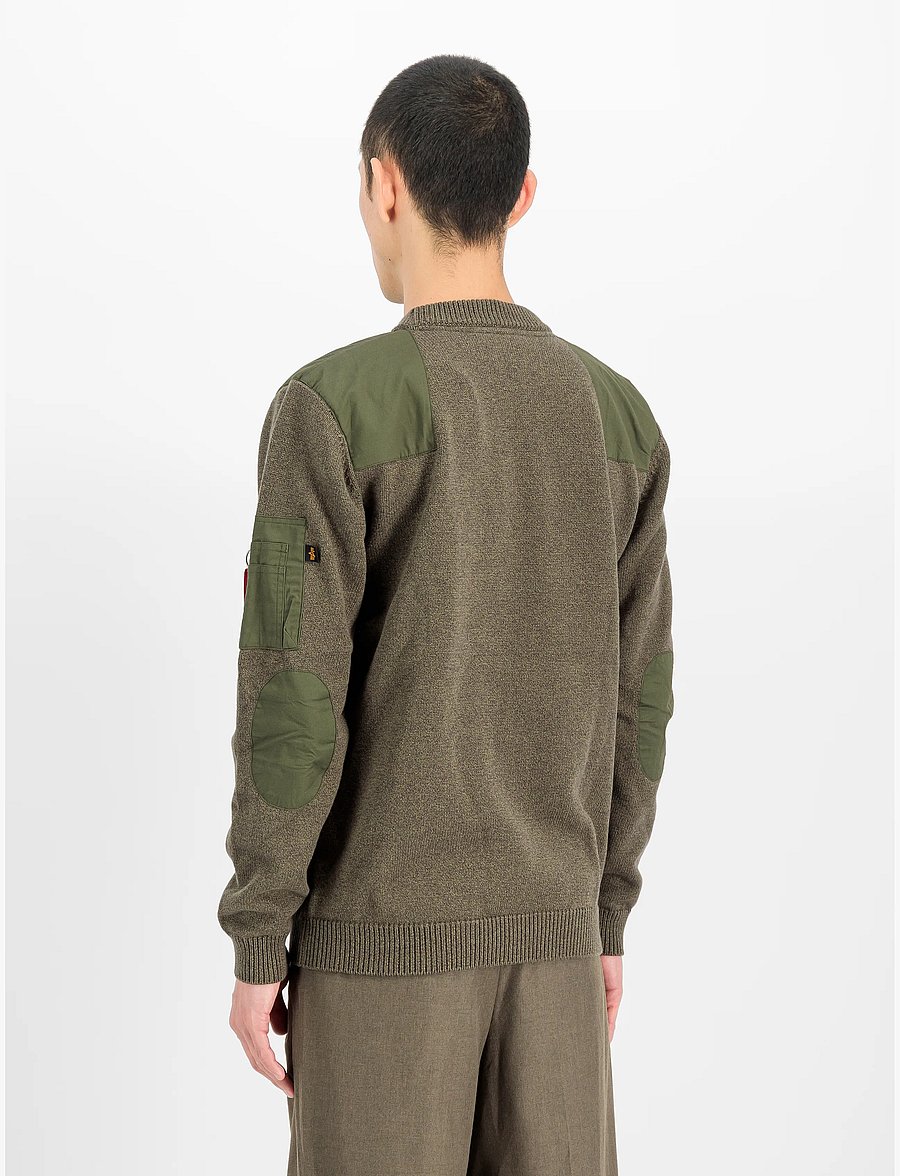 Alpha Industries - Knitted Utility Pullover - rundhals - mud olive - 3