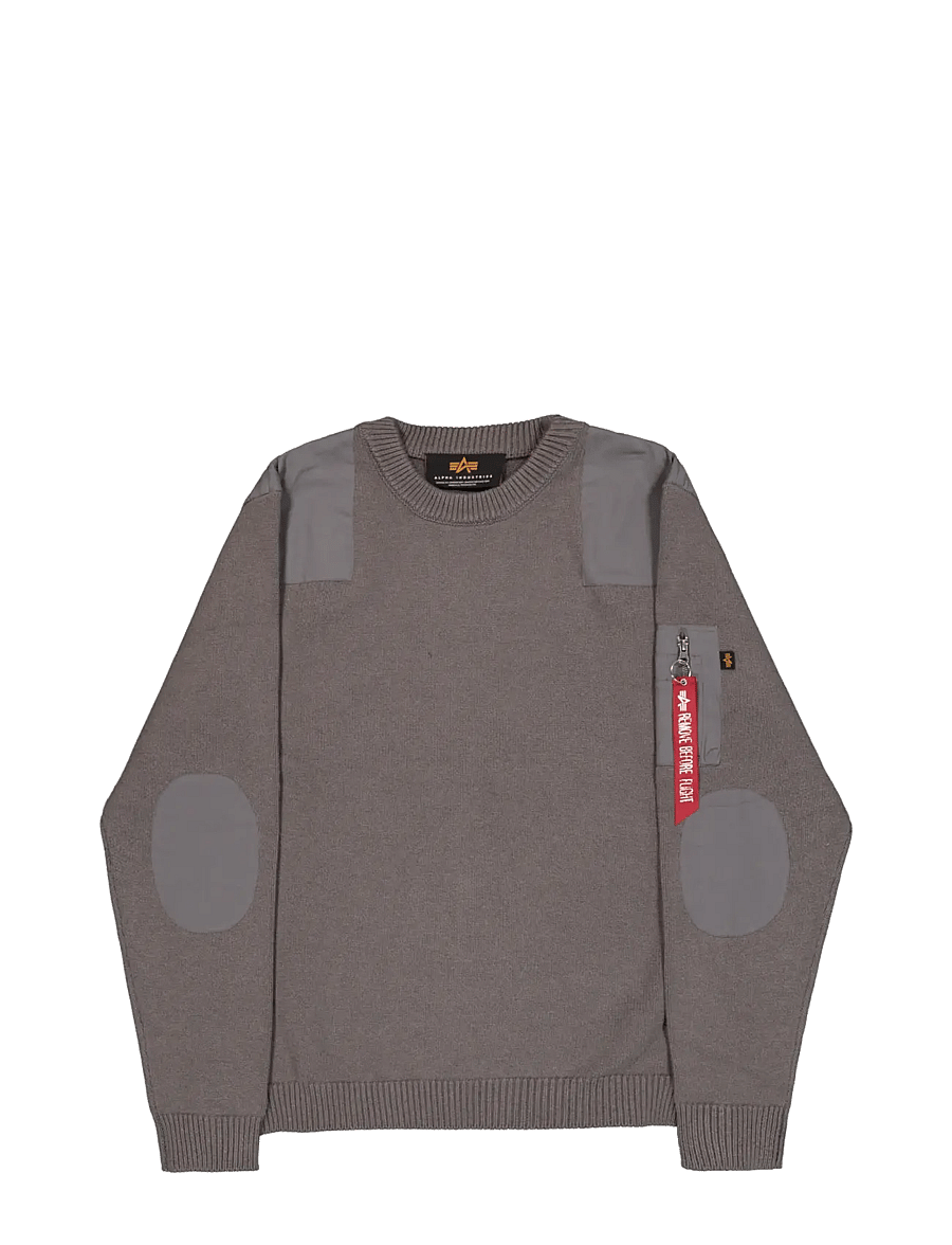 Alpha Industries - Knitted Utility Pullover - rundhals - vintage grey - 1