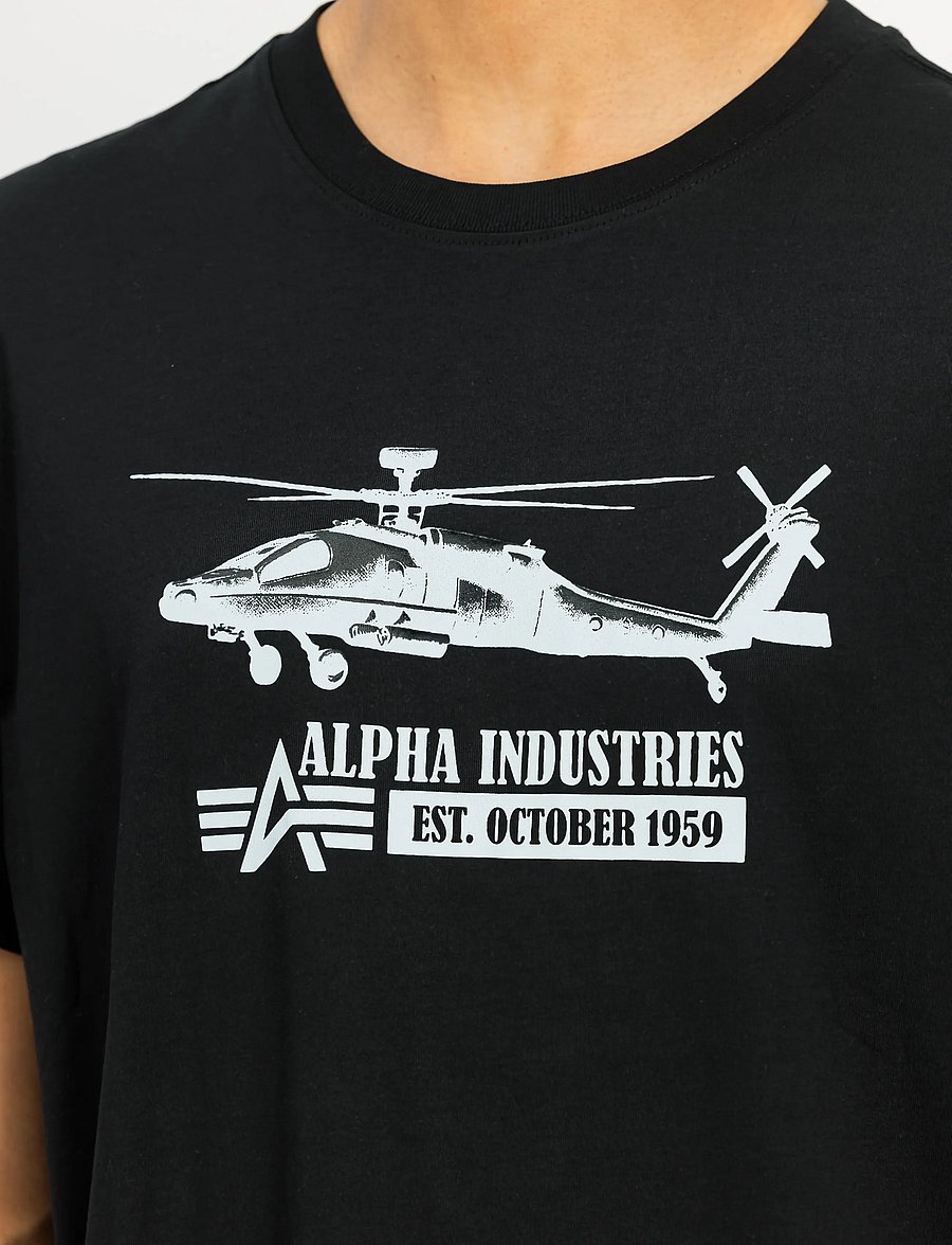 Alpha Industries - Airborn Ops T-Shirt - short-sleeved t-shirts - black - 4