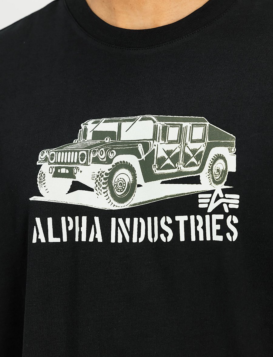 Alpha Industries - Alpha Humvee T-Shirt - kurzärmelige t-shirts - black - 0