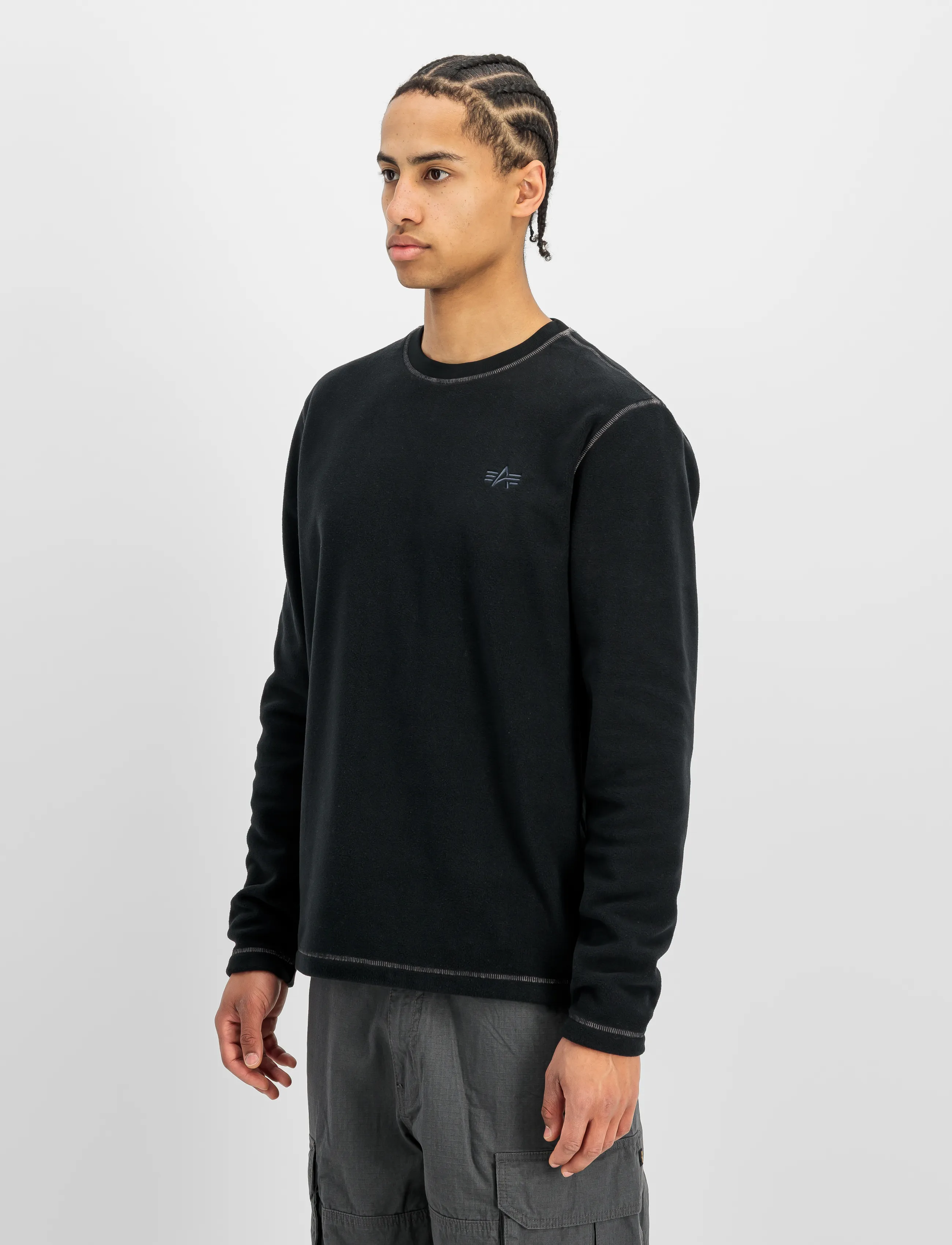Alpha Industries Polar Fleece Longsleeve - Knitwear - BLACK / black
