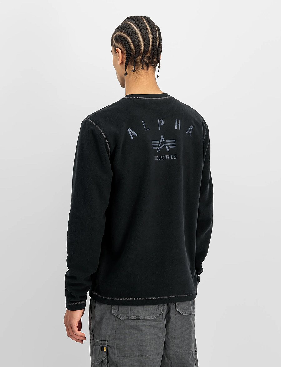 Alpha Industries - Polar Fleece Longsleeve - fleece-pullover - black - 3