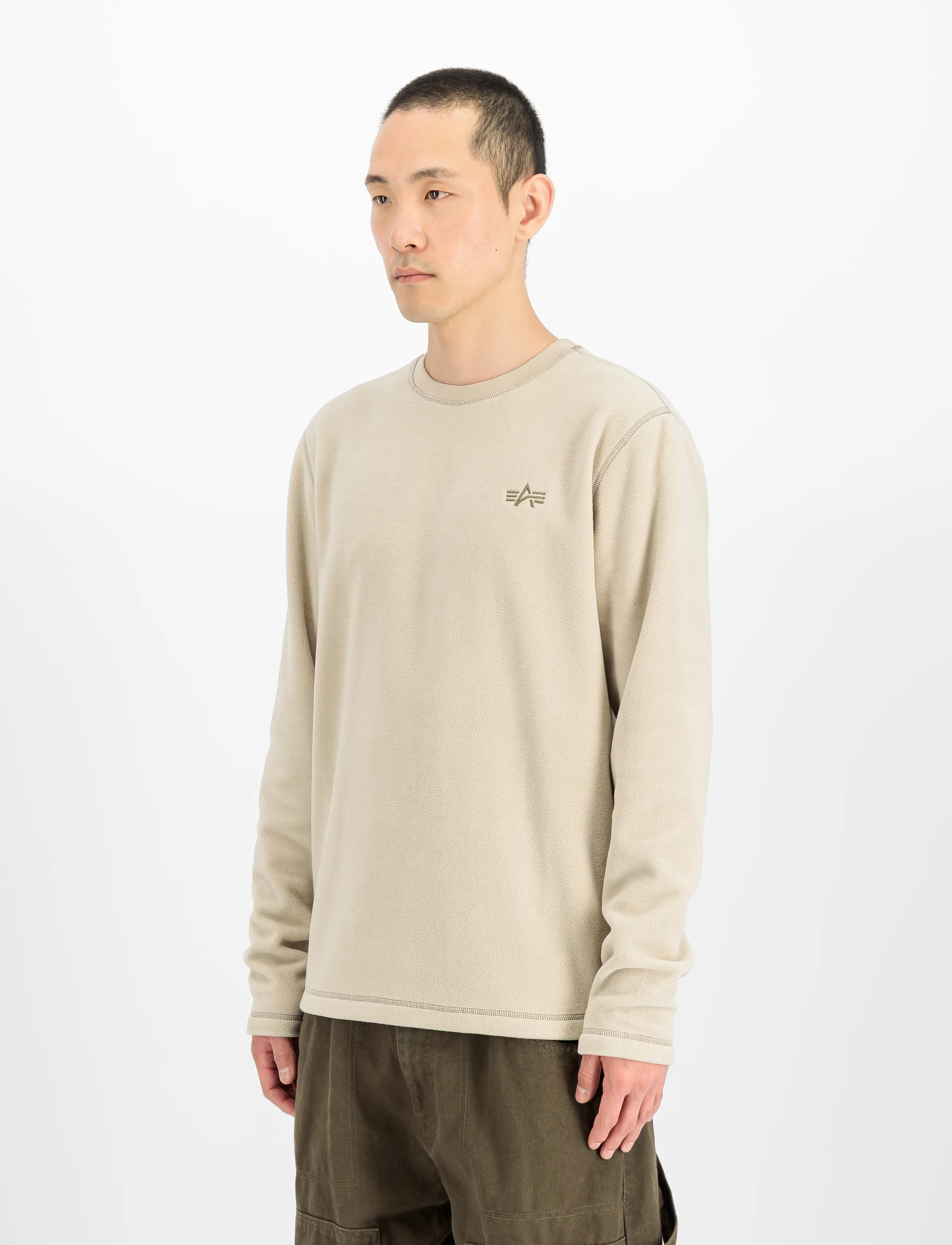Alpha Industries Polar Fleece Longsleeve - T-särgid - ORGANIC BEIGE / beige