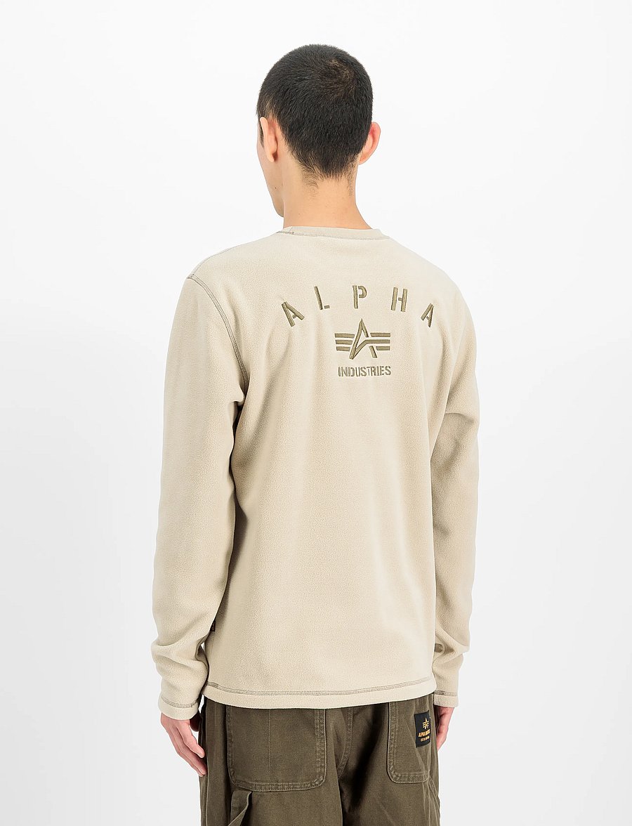 Alpha Industries - Polar Fleece Longsleeve - teddy-pusad - organic beige - 3