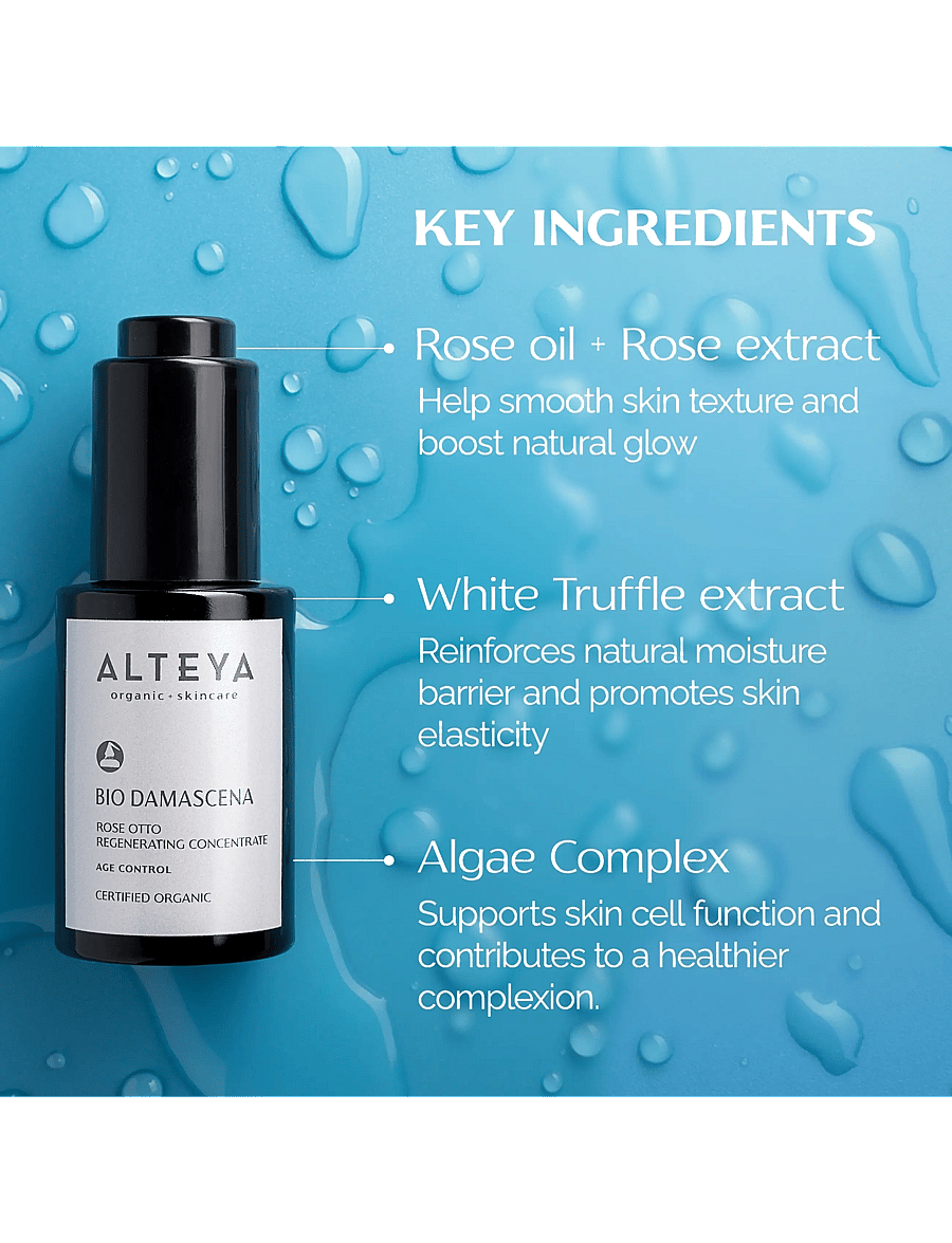 Alteya Organics - Organic Rose Otto Regenerating Concentrate - ansiktsolja - milky - 4