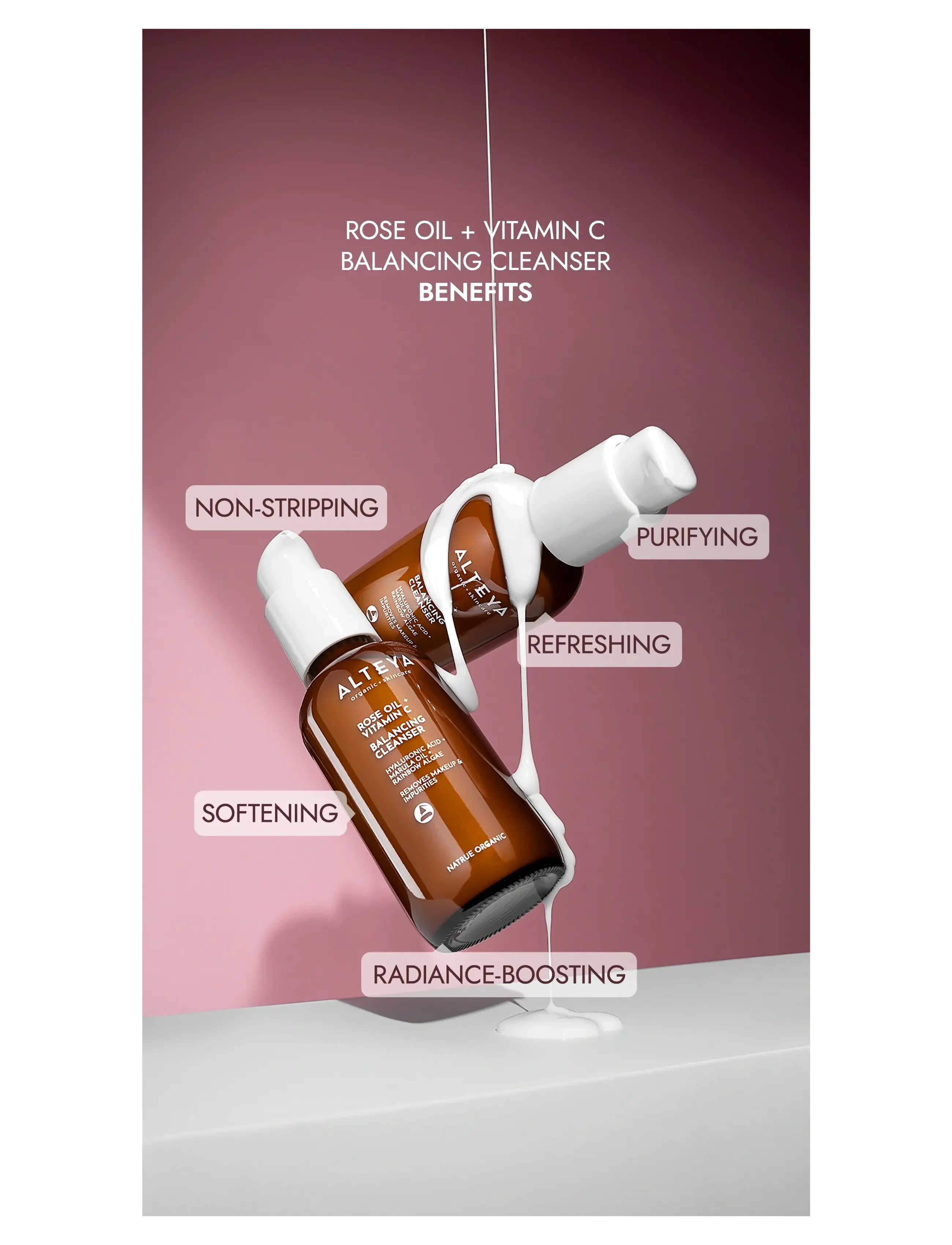 Alteya Organics - Organic Balancing Cleanser – Rose Oil + Vitamin C - foaming cleanser - milky - 3