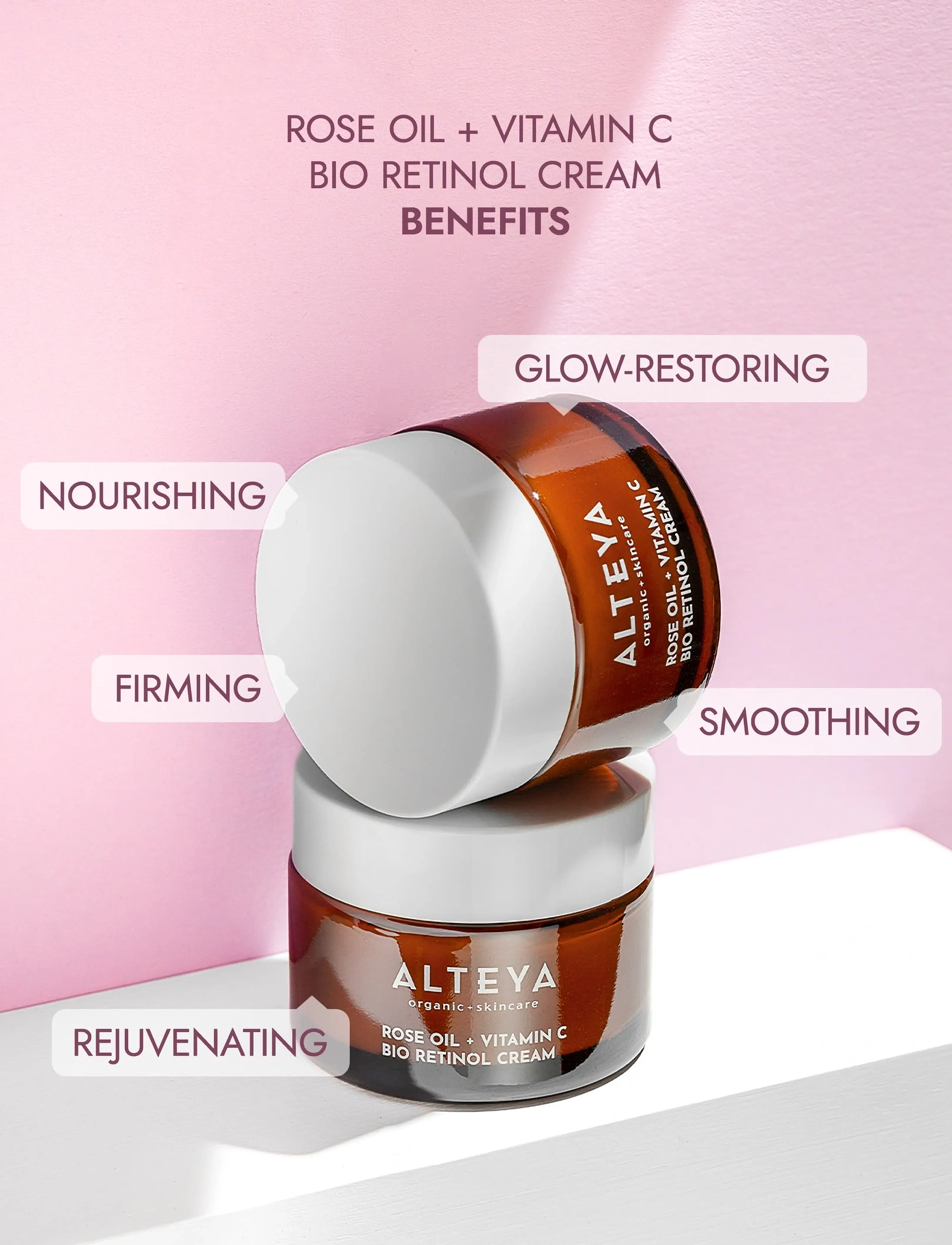 Alteya Organics - Organic Pure Moisture Face Cream – Rose Oil + Vitamin C - fugtpleje - milky - 4