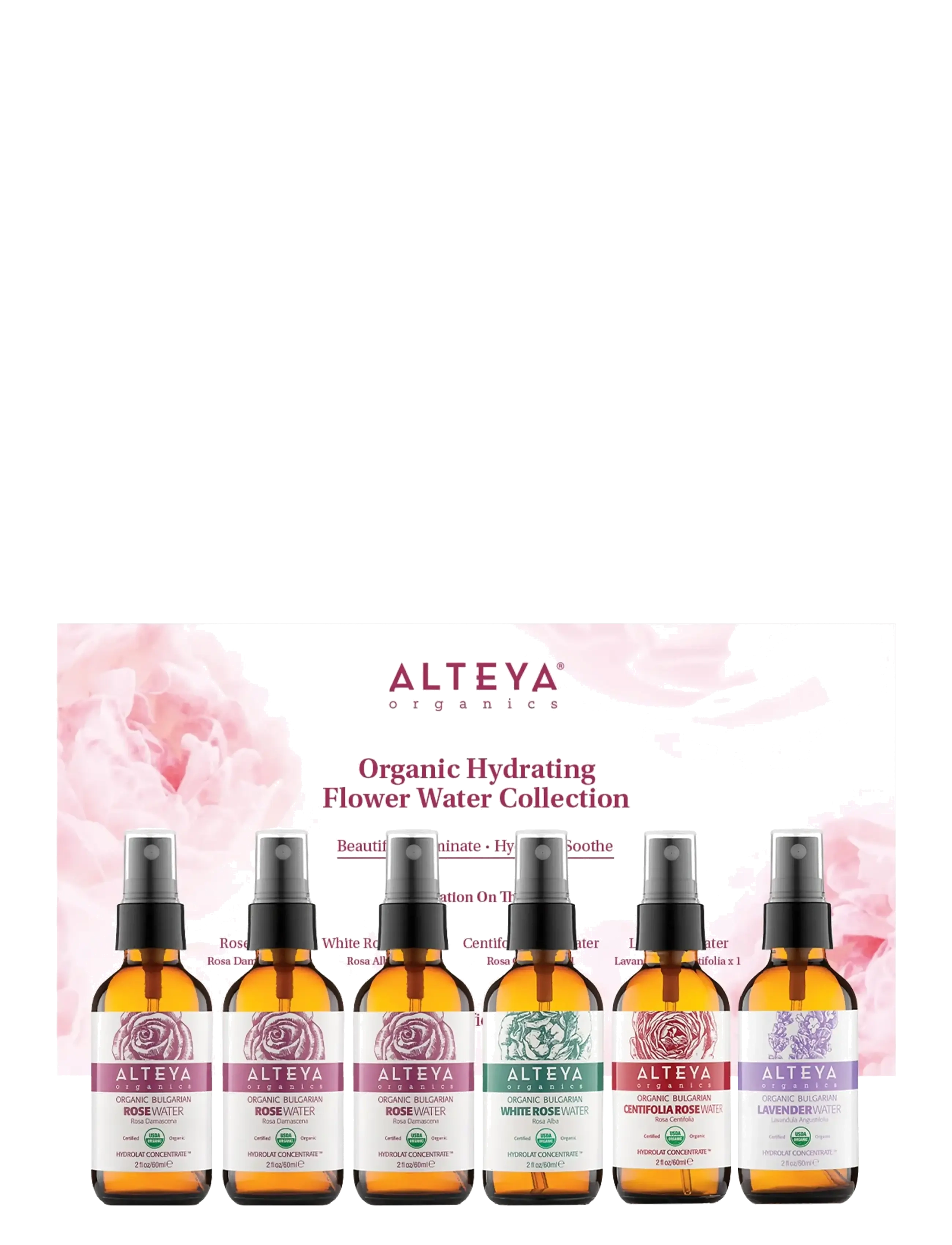 Alteya Organics Organic Bulgarian Floral Water Starter Kit – 6 X 60 ml, 360 ml, Nude, Tonere > Hydrerende Tonere, Dame