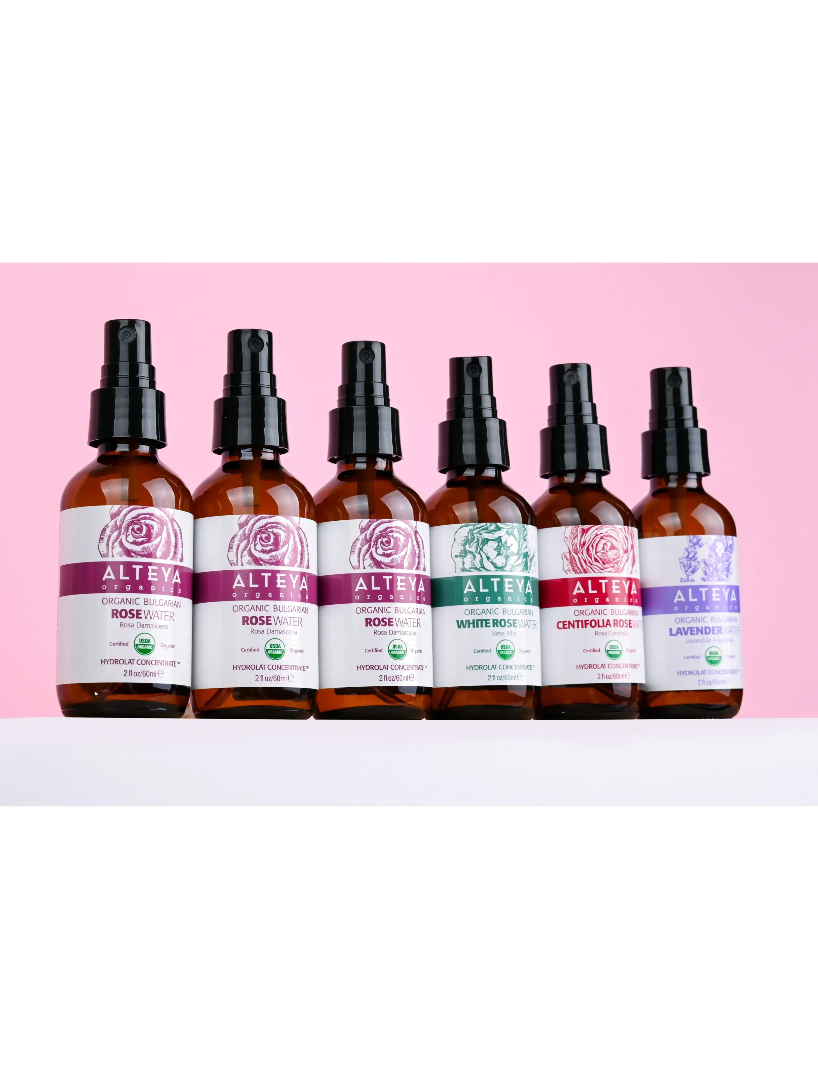 Alteya Organics - Organic Bulgarian Floral Water Starter Kit – 6 x 60 ml - til hende - clear - 3