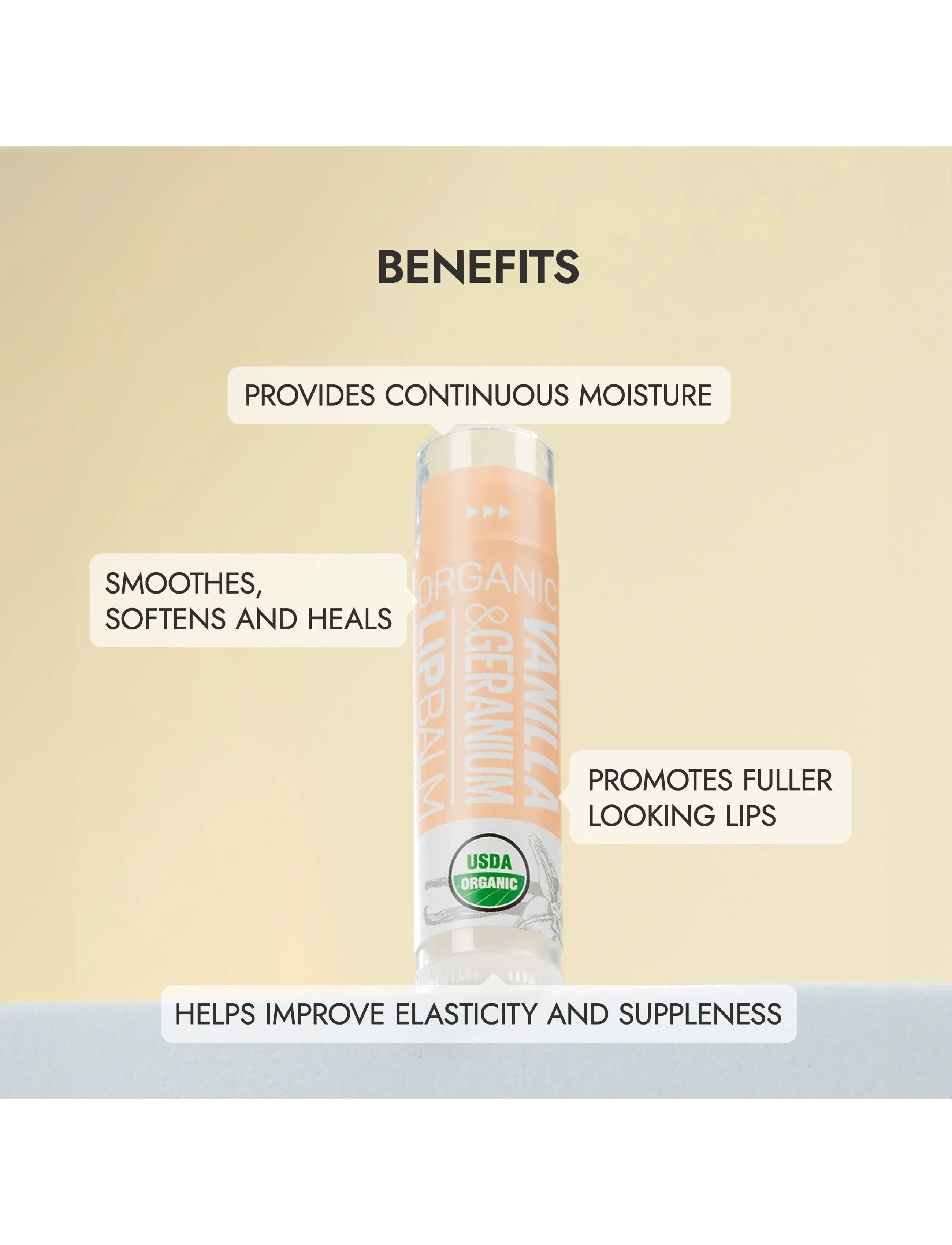 Alteya Organics - Organic Lip Balm – Vanilla & Geranium - natural off-white balm - 2