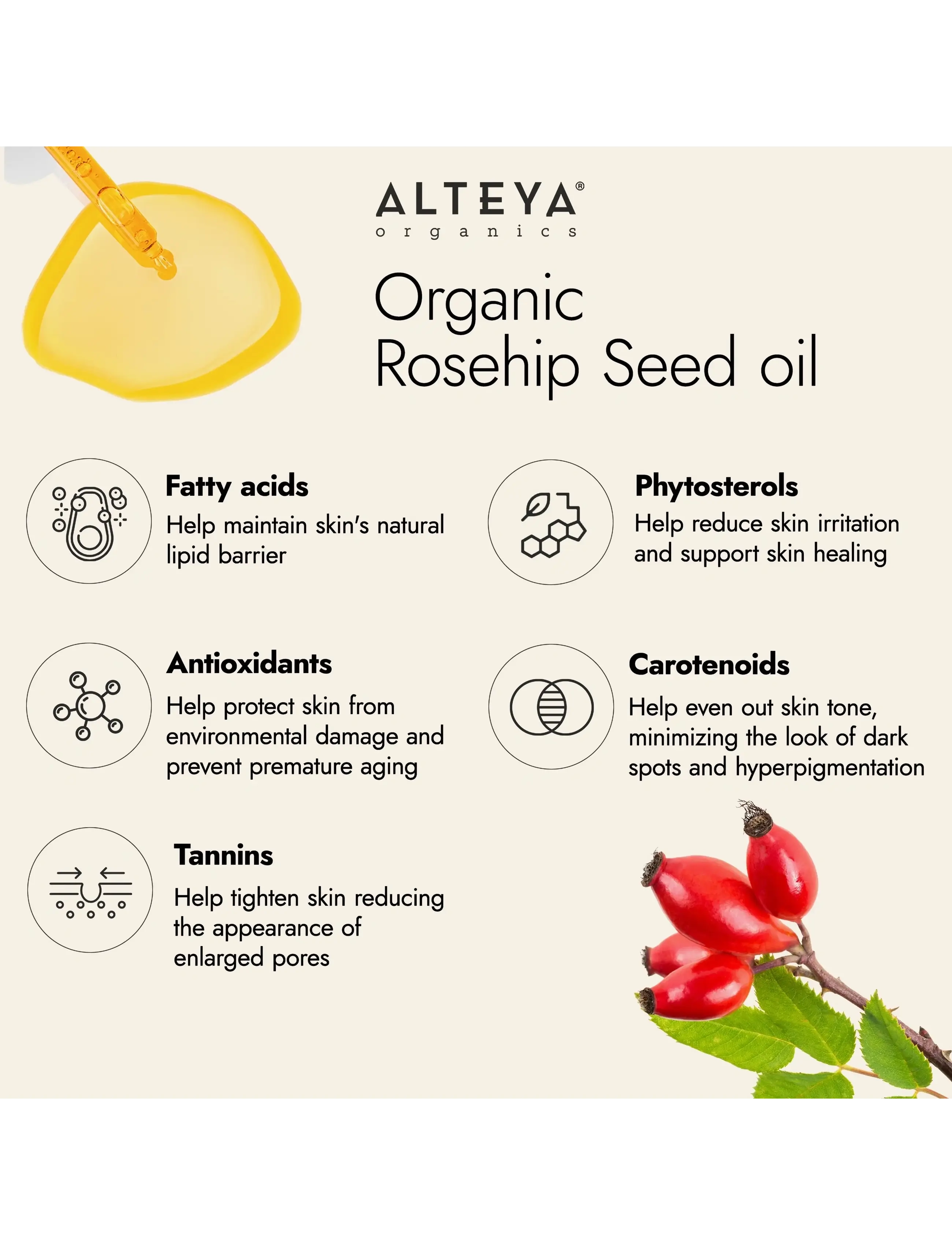 Alteya Organics - Organic Rosehip Seed Oil - hudpleje - golden yellow - 5