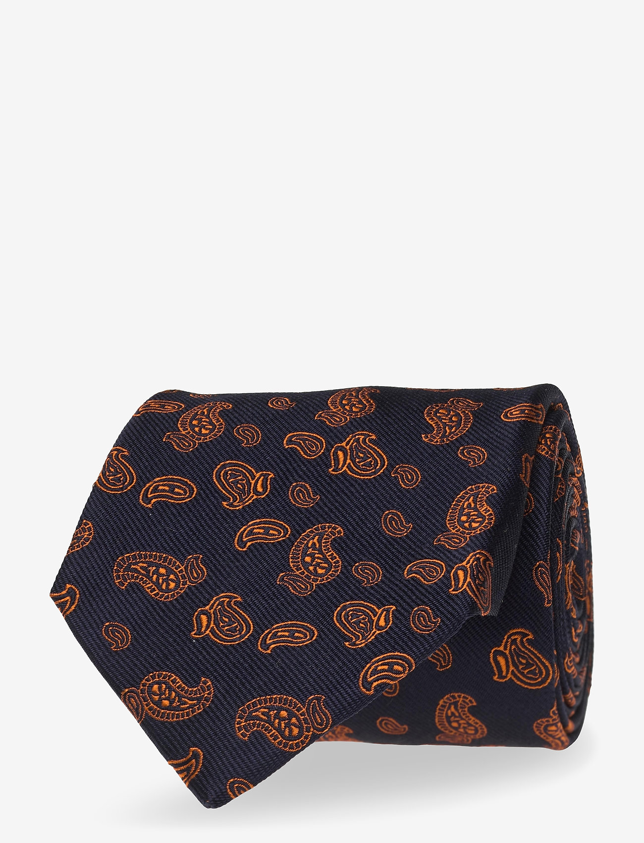 Classic Silk Tie - NAVY/ORANGE
