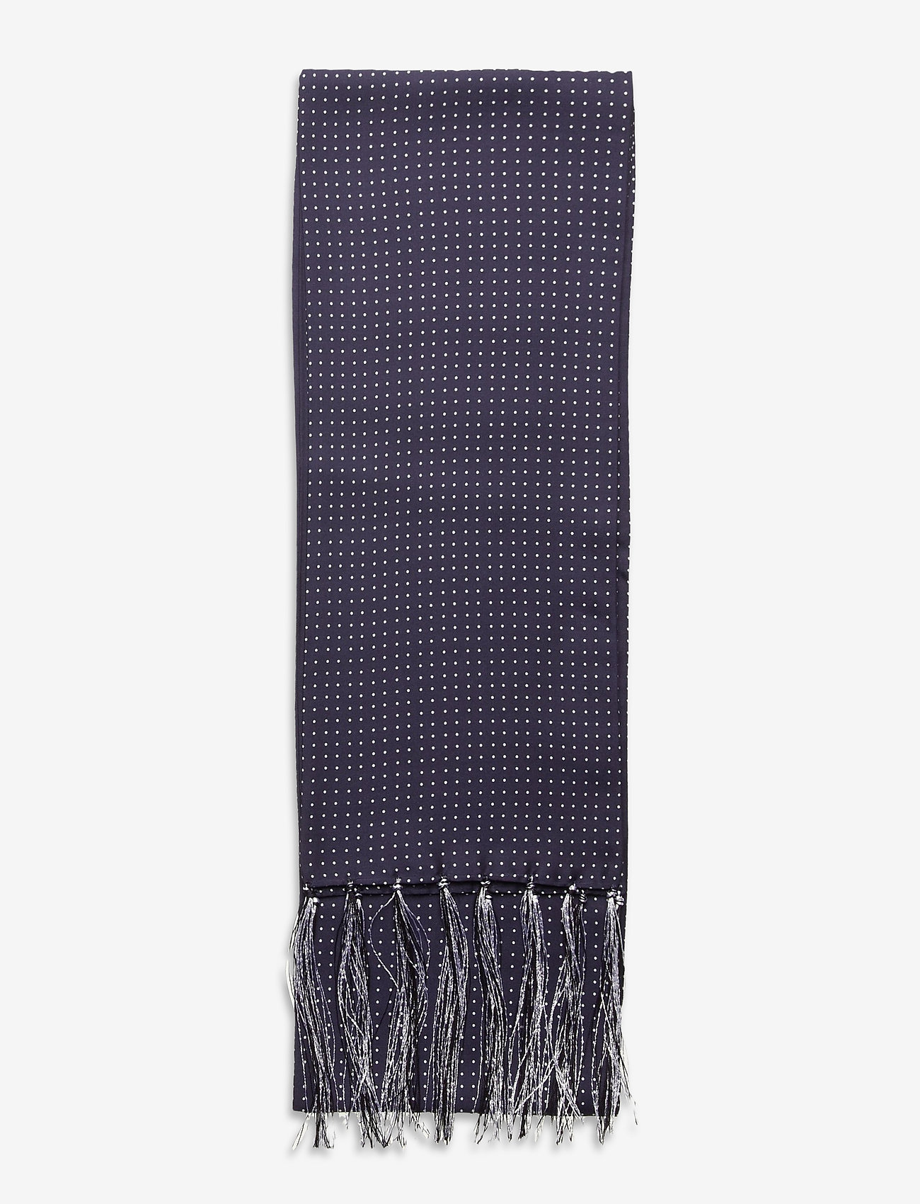 Amanda Christensen - Scarf With Hand Knotted Fringes - navy - 1